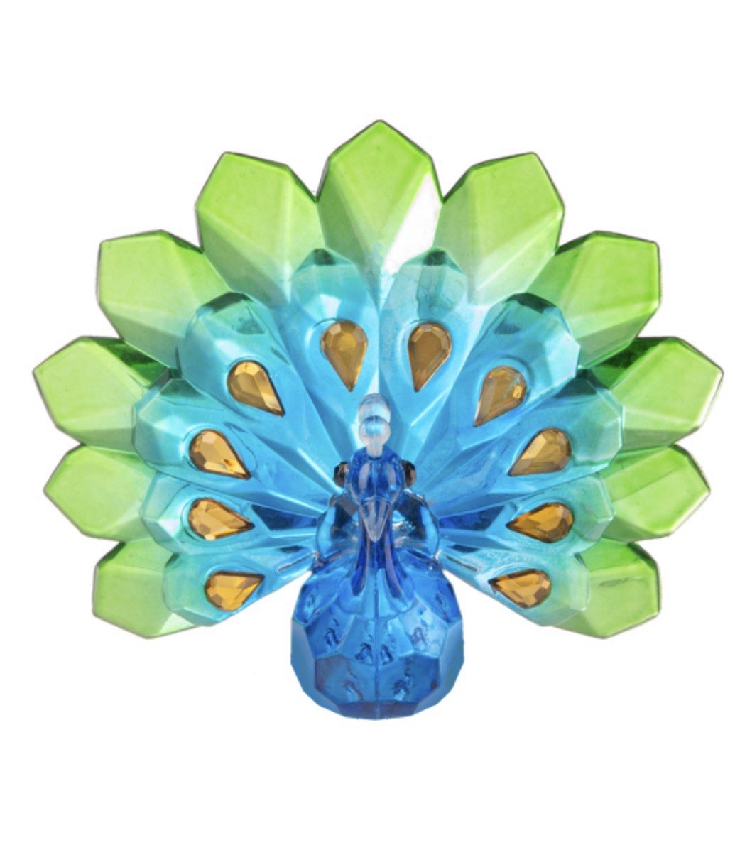 Ganz Peacock Figurine Acrylic 3 X 2.5” Colorful Crystal Expressions Sun Catcher
