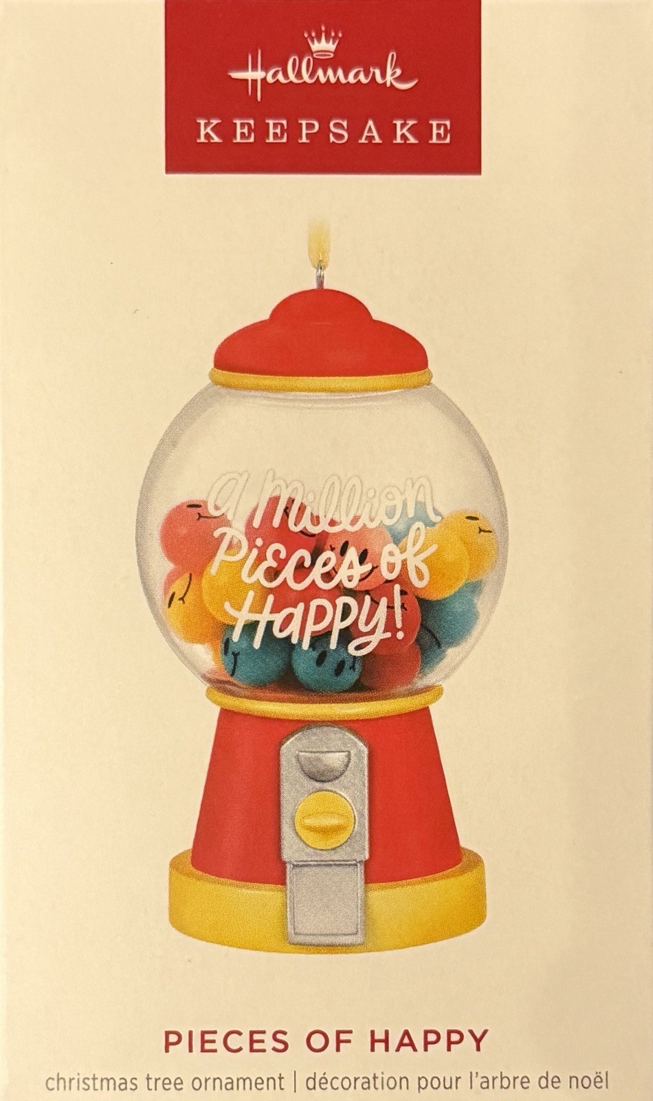 2024 Hallmark Gumball Dispenser Happy Smile Face Pieces Of Happiness Ornament