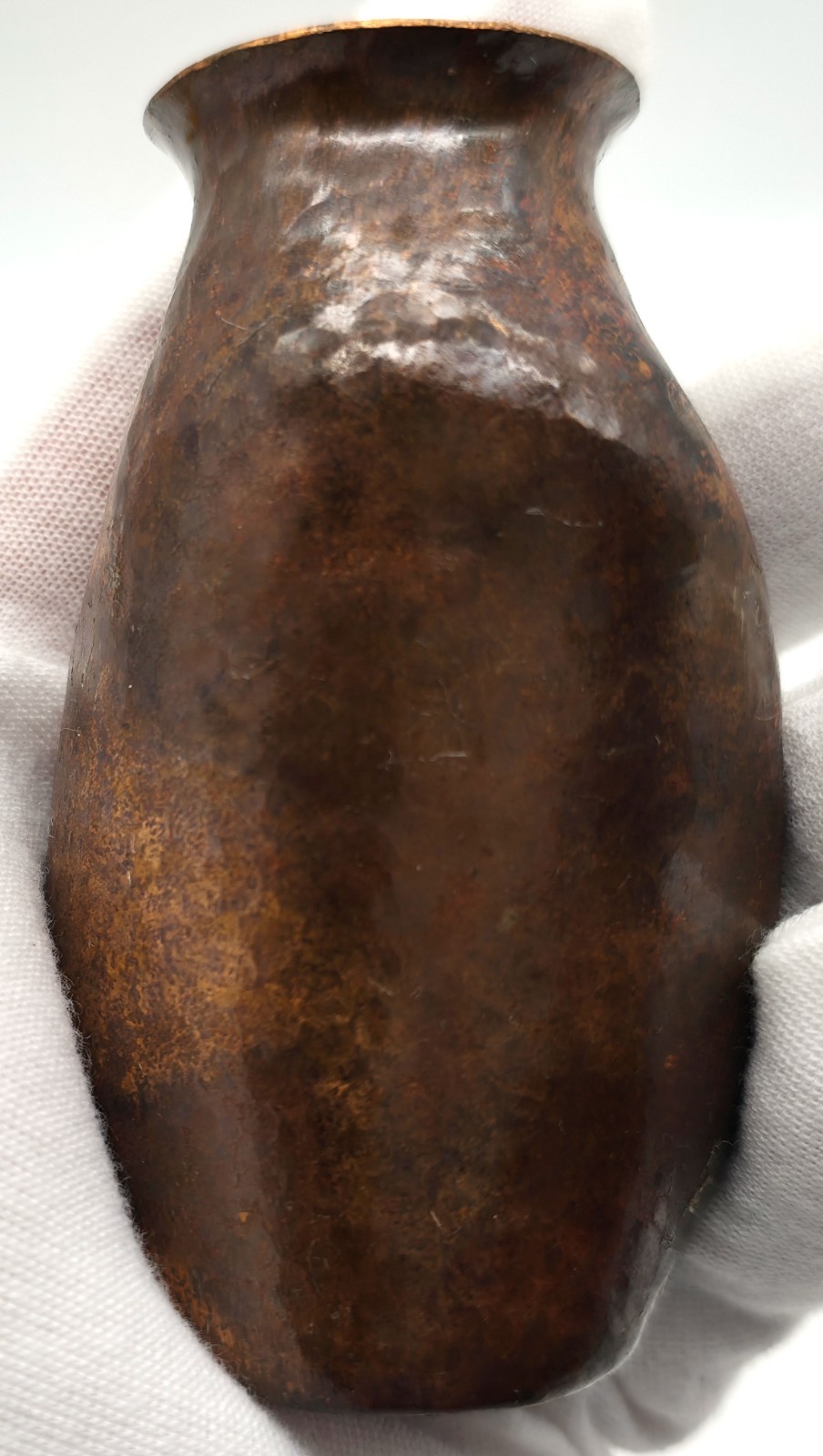Small Hand Hammered Copper Vase Asymmetrical from Santa Clara del Cobre ~ Video