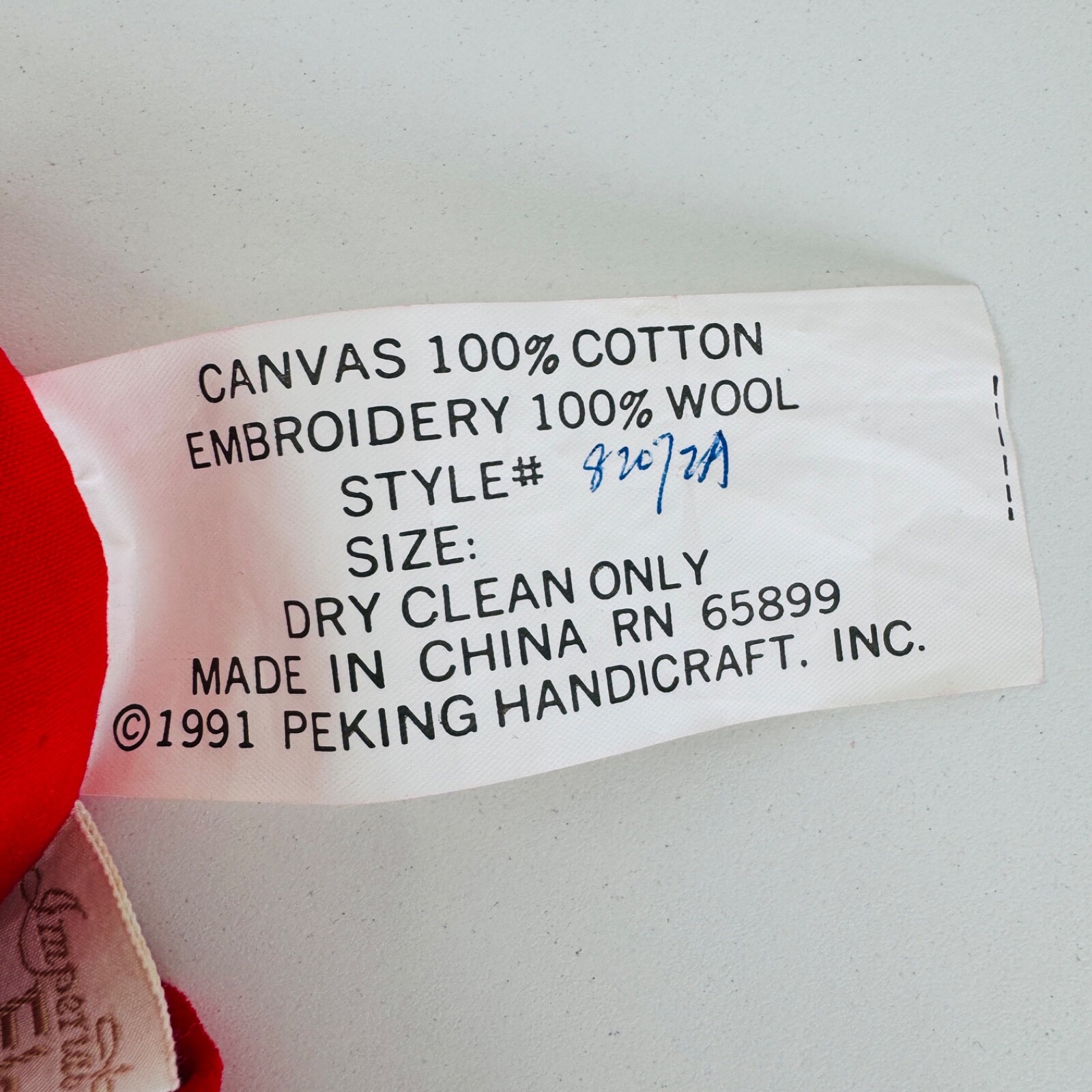IMPERIAL ELEGANCE Wool Needlepoint StockingVelvet Back 14in Christmas Vintage