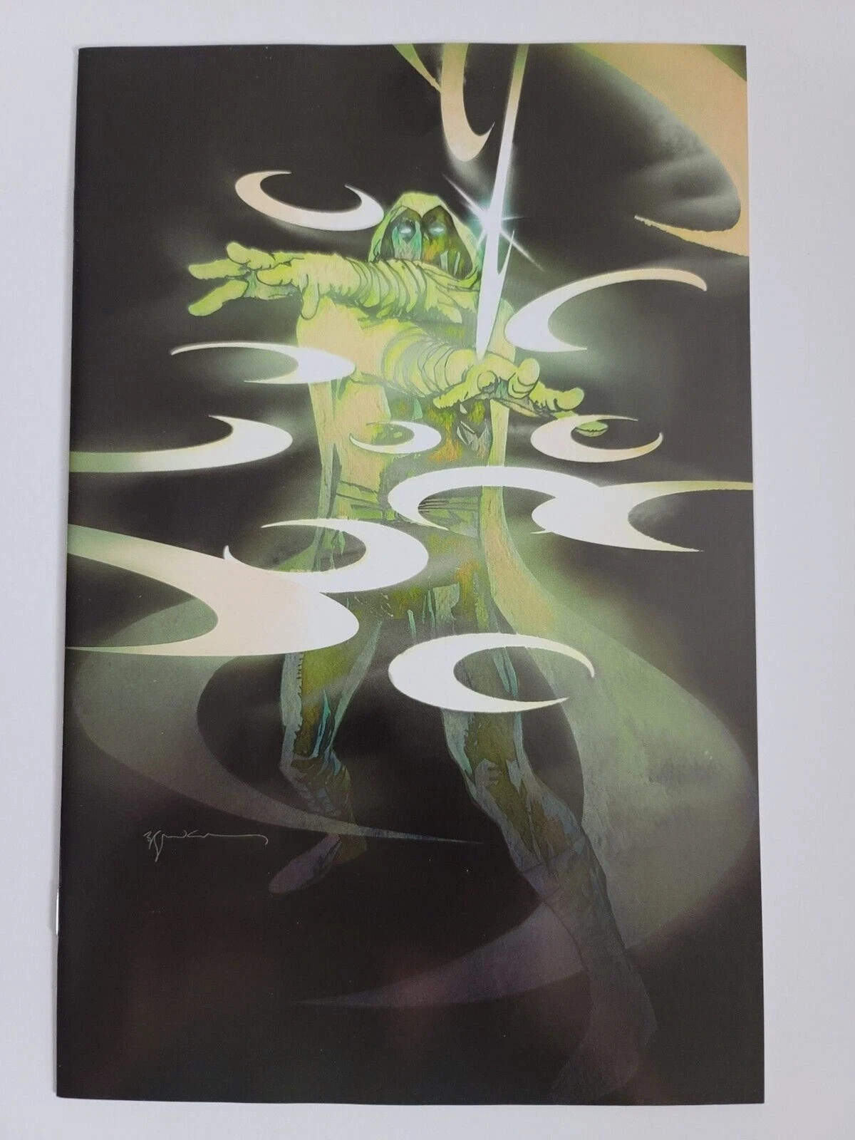 MOON KNIGHT #1 BILL SIENKIEWICZ GREEN VIRGIN Exclusiv LTD TO 600 COMES W COA NM+