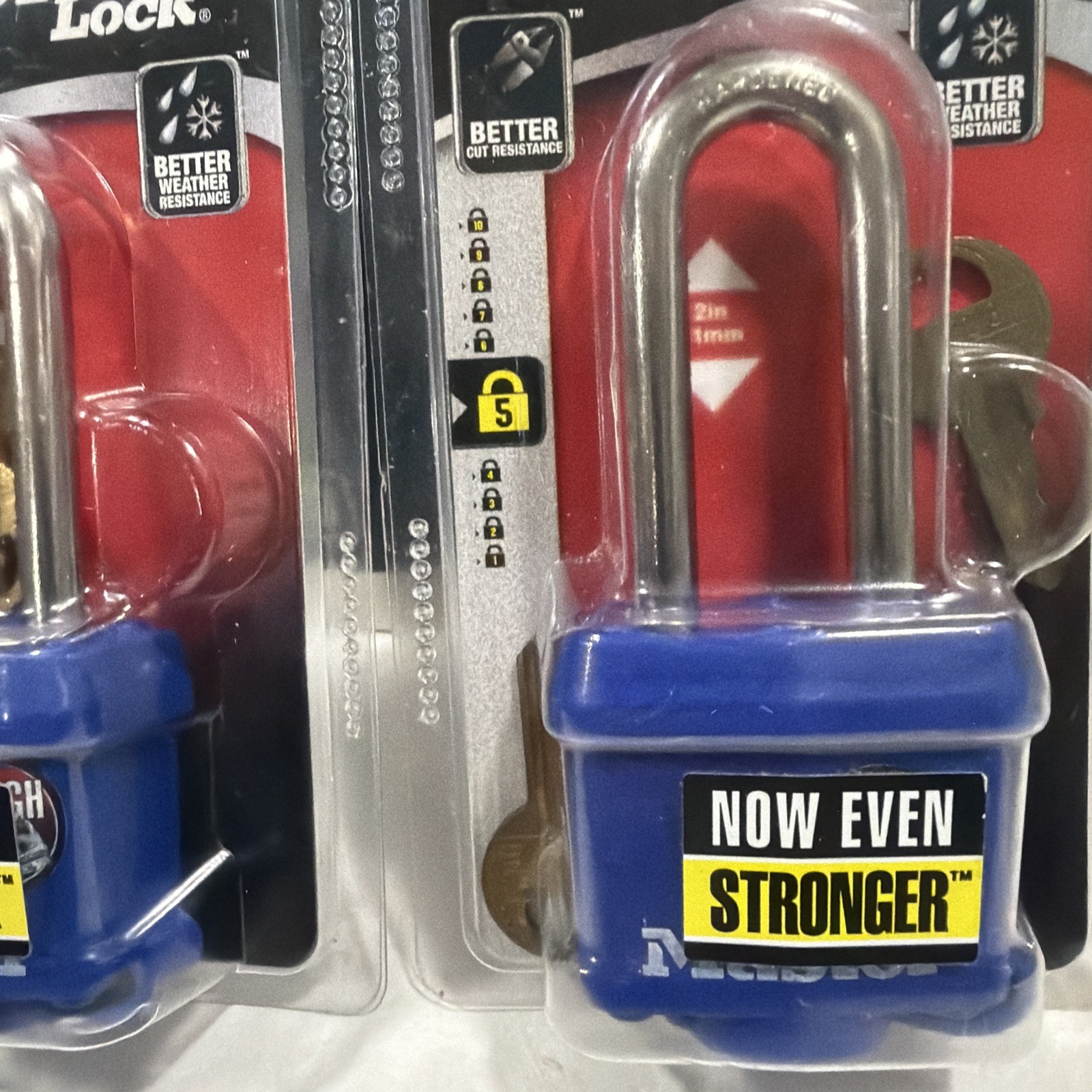 Master Lock 2” Weather Resistant Outdoors W/ 2 Keys #312DLH Padlock New Set of 2