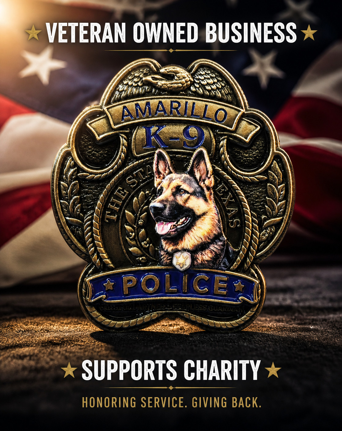 Amarillo K9 Police Challenge Coin – 2” Law Enforcement K9 Coin 219