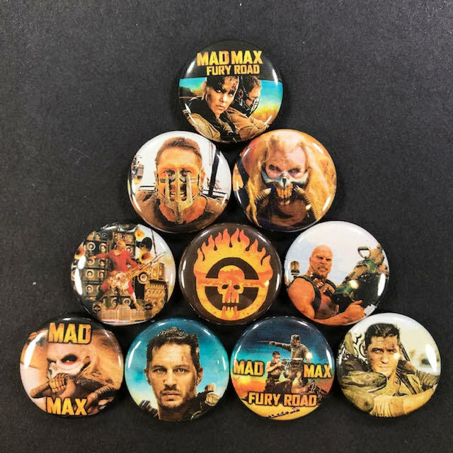 Mad Max Fury Road 1″ Button Pin Set Action Tom Hardy Immortan Joe