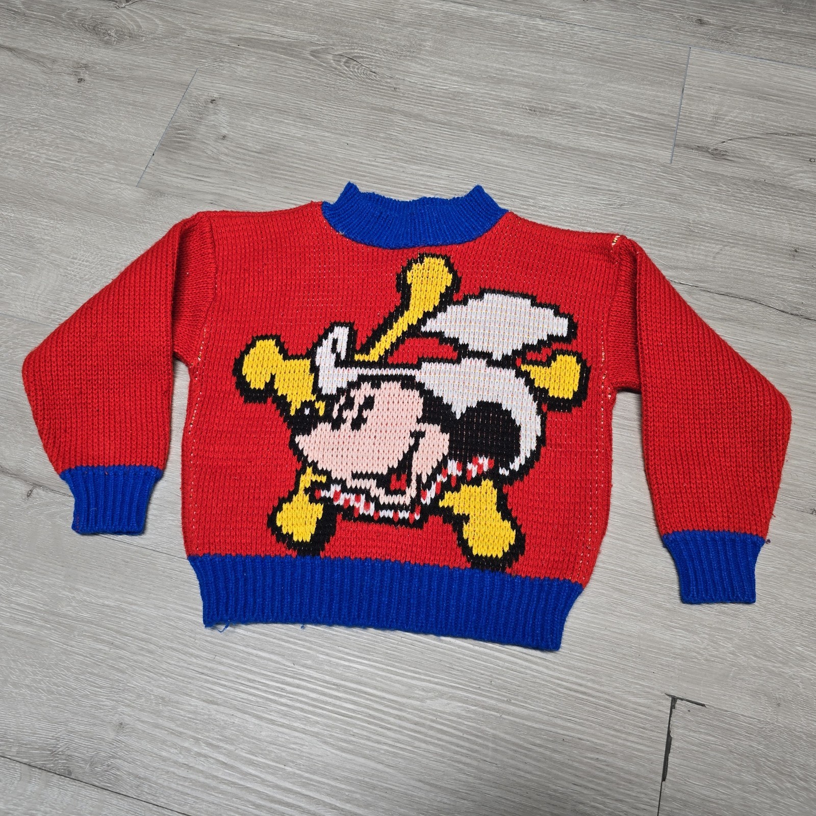Vintage 90s Disney Cowboy Sheriff Mickey Mouse Sweater Kids Toddlers 2T