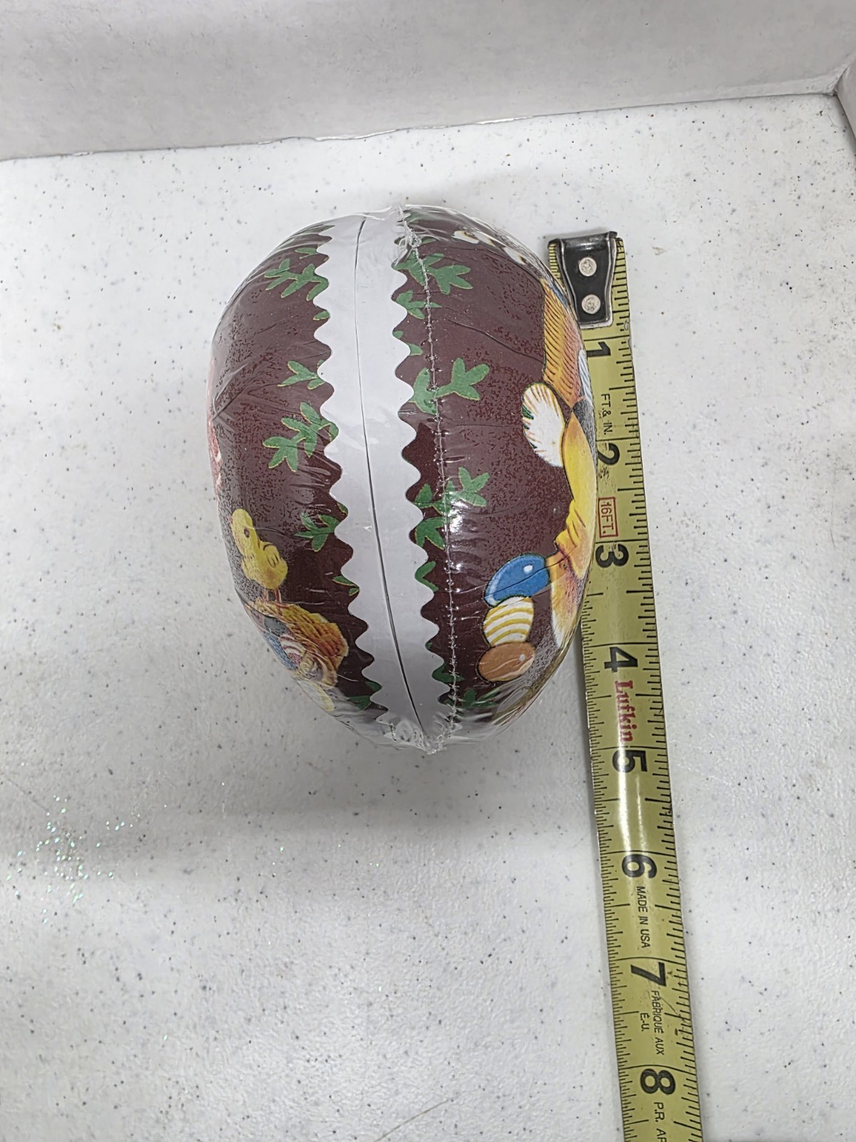 Nestler Paper Papier Mache Easter Egg Candy Container Hiking Bunny 4.5″ Sealed