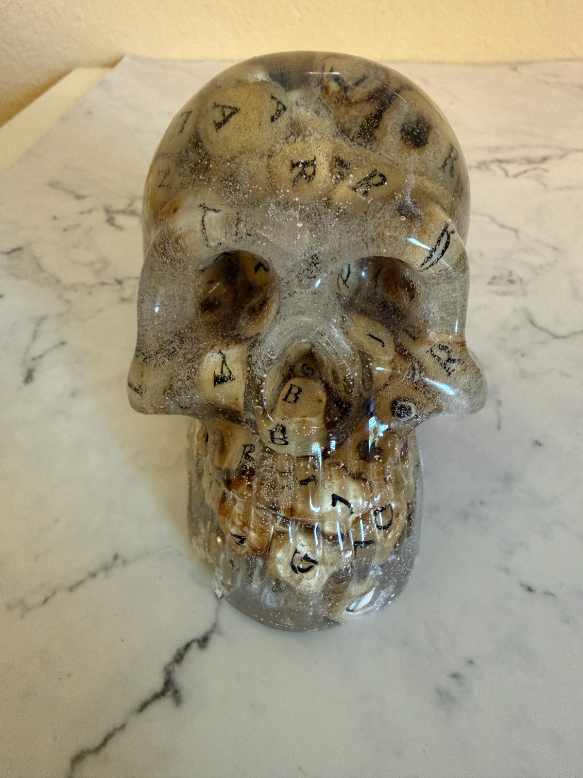 Epoxy Resin Skull Letter Alphabet Initial Handmade Approx. 3″ H x 4″ D x 2.5″ W