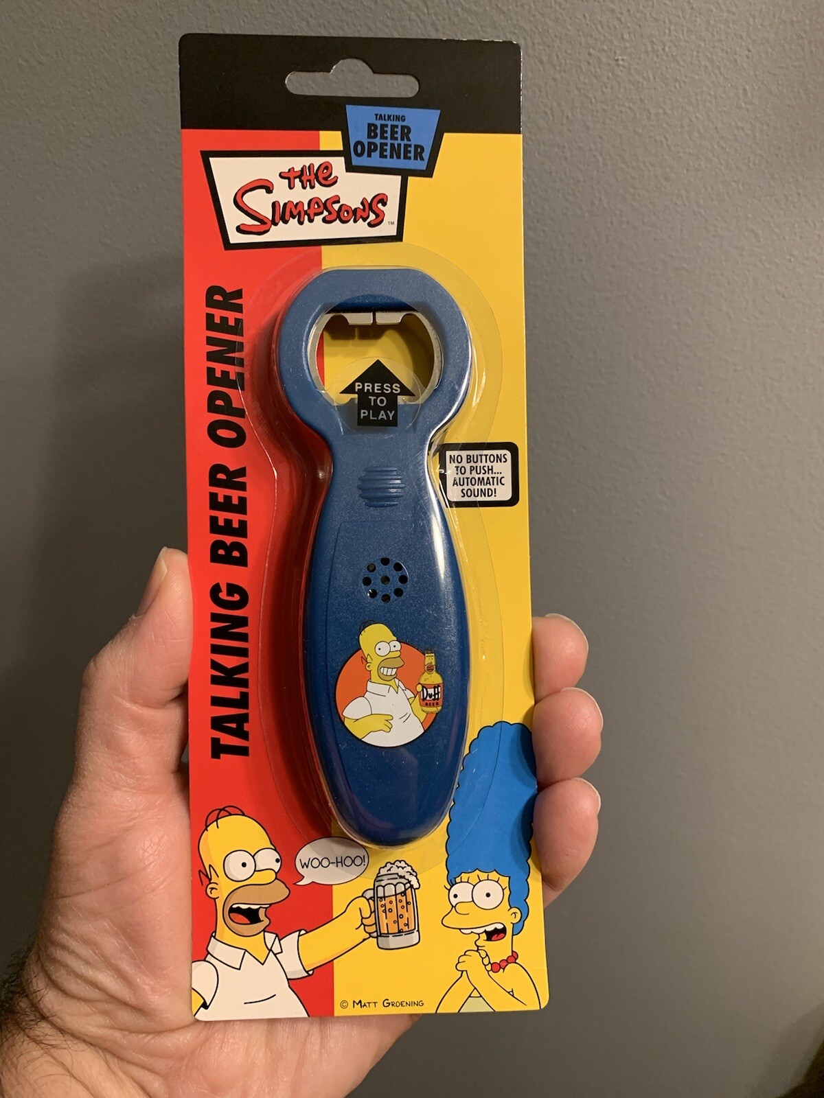 Simpsons Talking Beer Opener – BATTERIES WORK! – Homer Simpson – NIB 2004