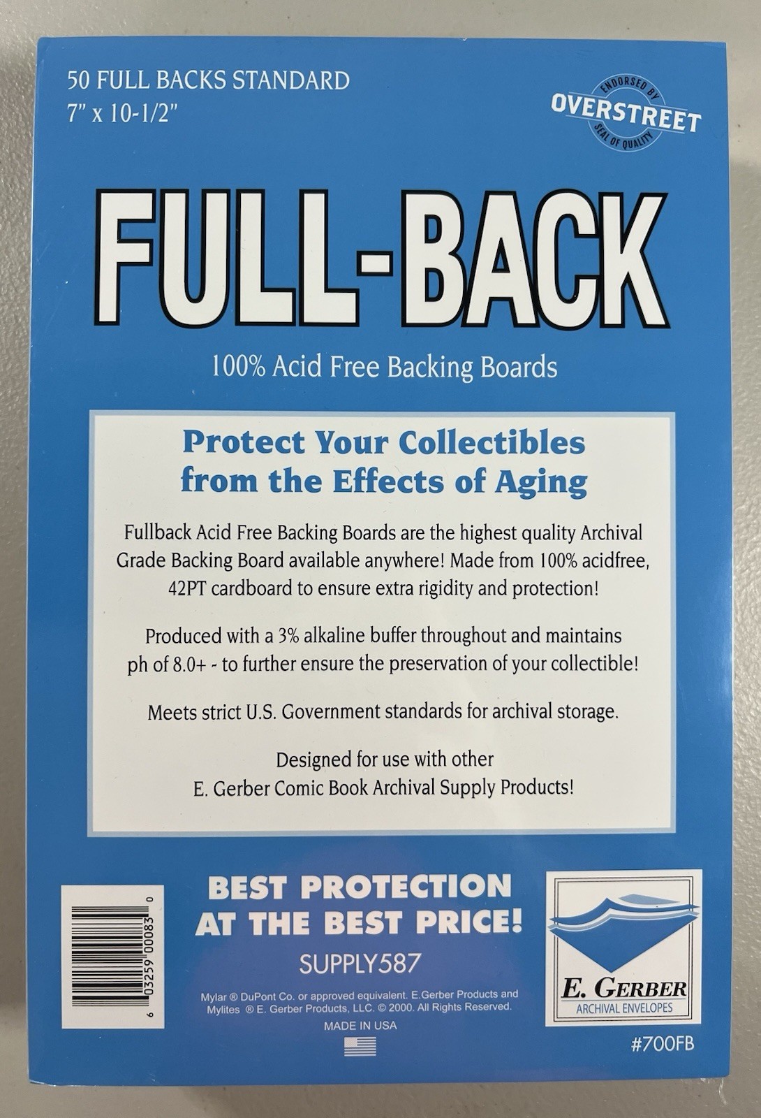 E. Gerber Full-Back Standard (50pcs) 700FB 42pt