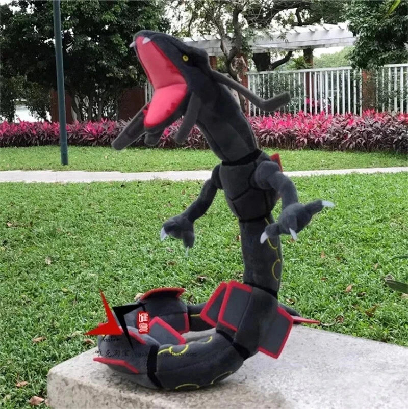 Anime Black Shiny Rayquaza 30″ Plush Toy Dragon Stuffed Animal Doll Xmas Gift