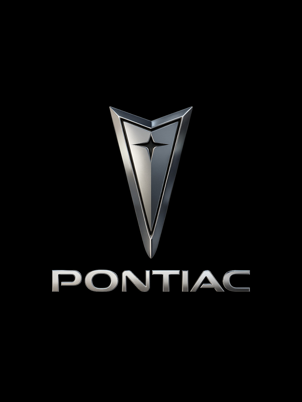 Pontiac black and silver emblem wall art metal sign