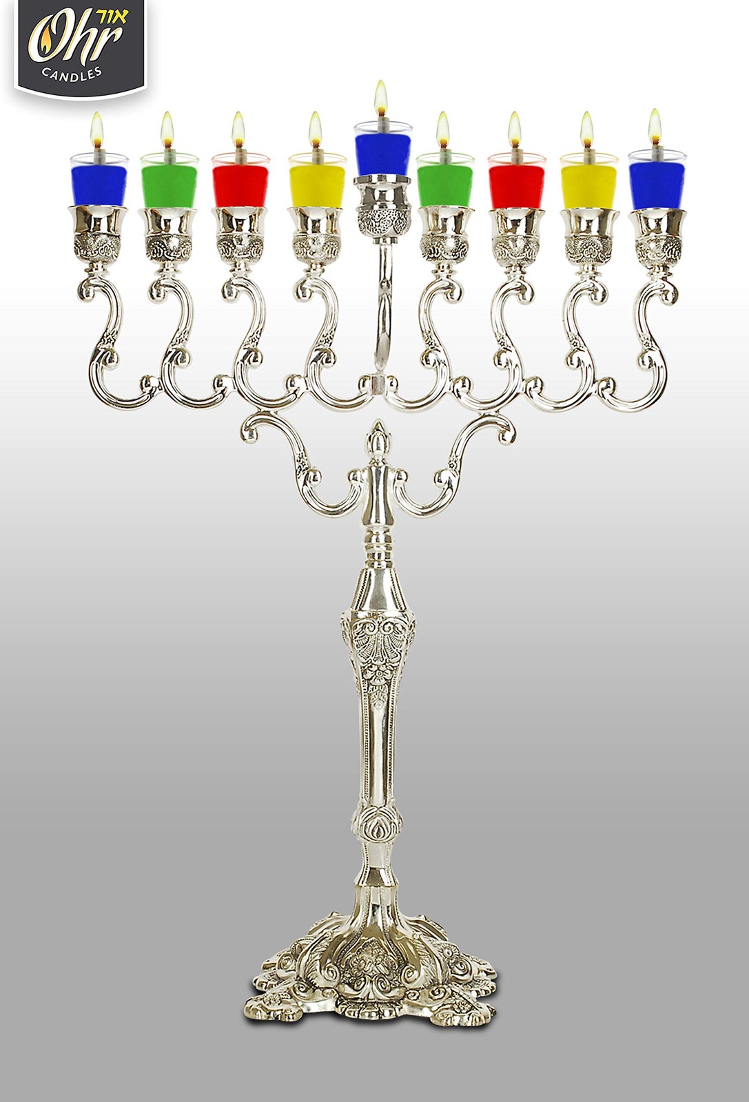 44 PCS Medium Pre-Filled Colored Menorah Olive Oil Cup Candles 1/2 Hrs Burn