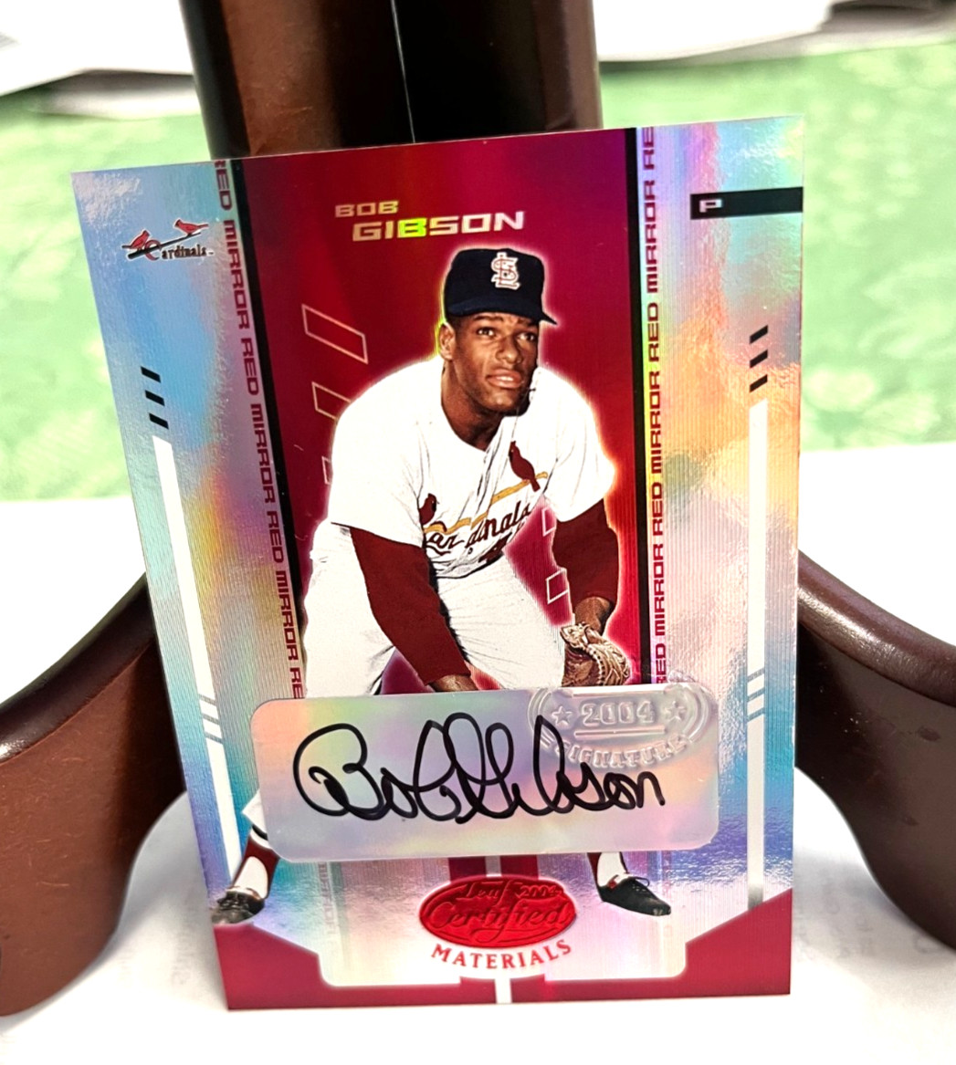 2004 Leaf Certified Materials Mirror Red #226 BOB GIBSON Cards AUTO /100