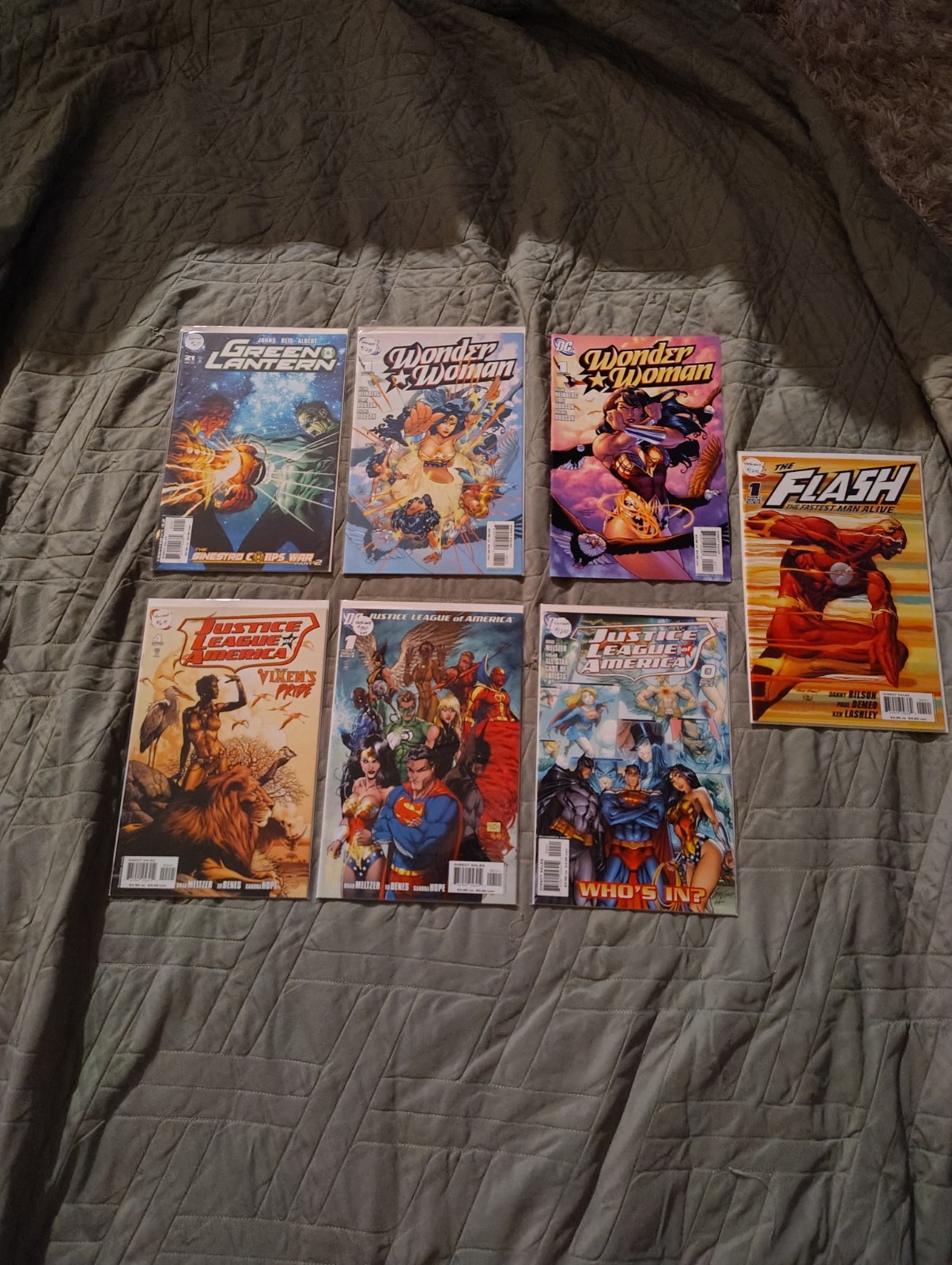 6 Variant comics: Justice League of America 0 Flash 1 Green Lantern Wonder woman