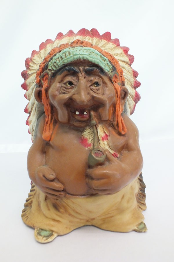 Vtg 1973 Universal Statuary Native American Indian Chief Novelty Sculpture #65