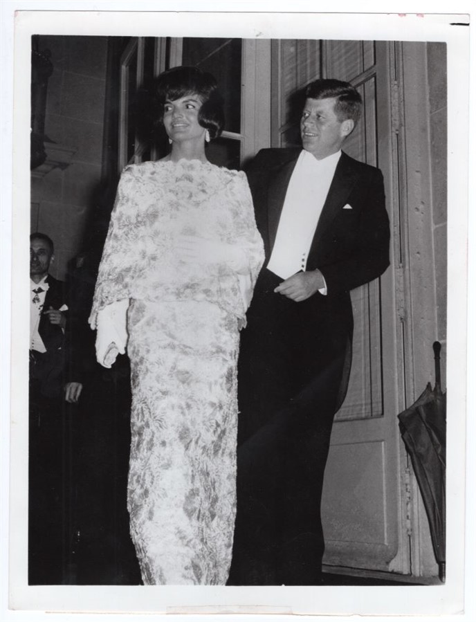 1963 President Kennedy With Wife Jacqueline in 7×9.25 1973 Original News Photo