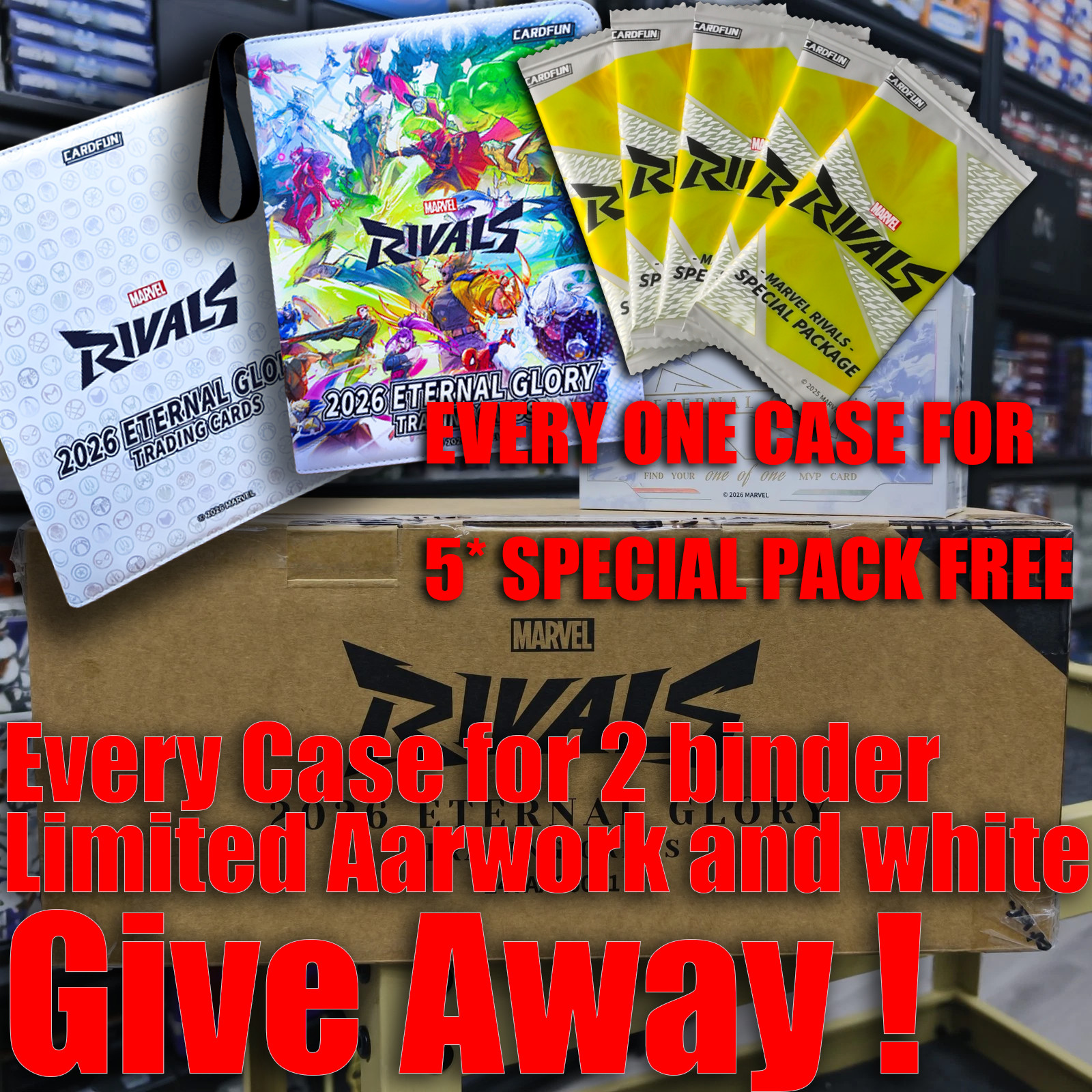 Marvel Rivals Eternal Glory Hobby Case 10 boxes Card Fun 2026 – 2binder5 free SP