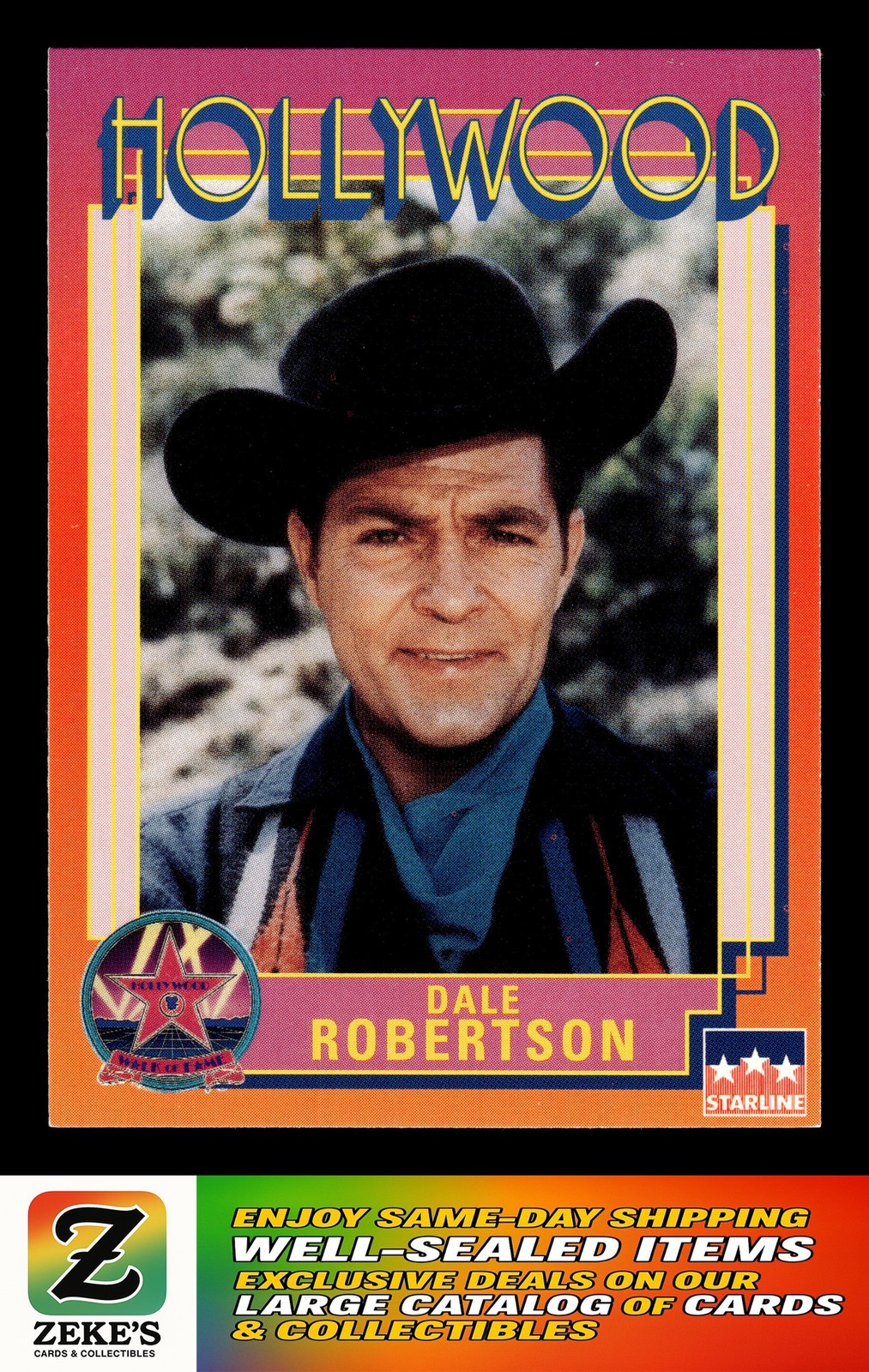 1991 Starline Hollywood Walk of Fame #212 Dale Robertson