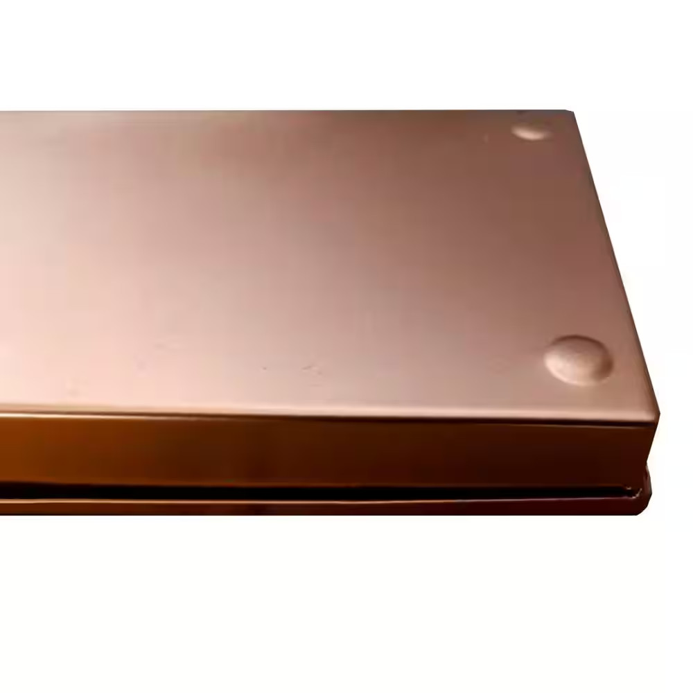 29 In. Copper Large Rectangular Metal Window Decorative Plant Tray with Trim Edg