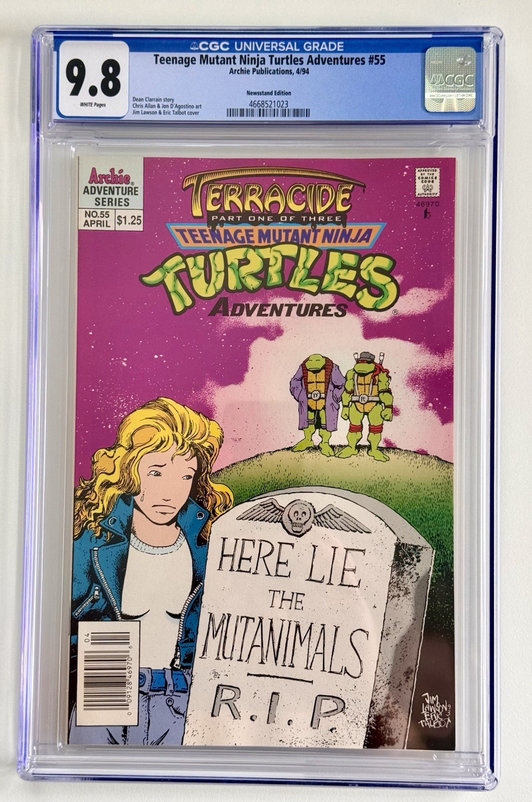 TEENAGE MUTANT NINJA TURTLES Adventures 55 * CGC 9.8 NEWSSTAND 1994 APRIL NM+ 🔥