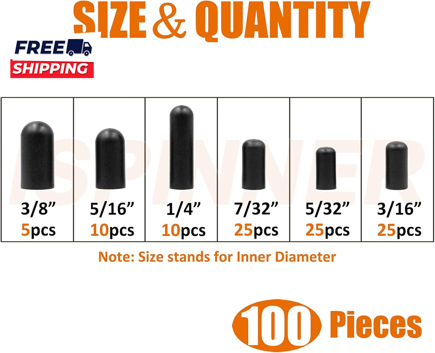 100Pcs Rubber Vacuum Caps Assortment Kit, Hose End Caps for Manifold, Automotive