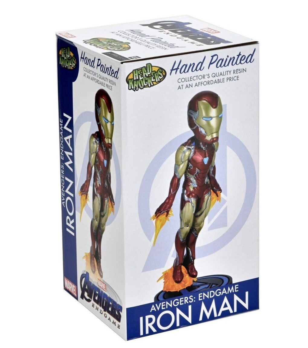 NECA Avengers: Endgame Bobble Head Knocker Hand Painted Resin Statue Iron Man-1