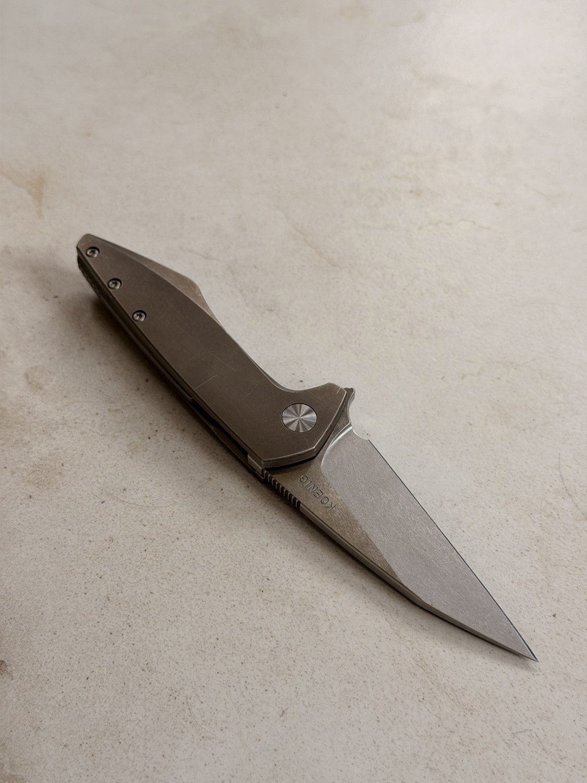 Koenig Mini Goblin, 1st Generation, 2019, Bronze Titanium Scales, M390 Blade