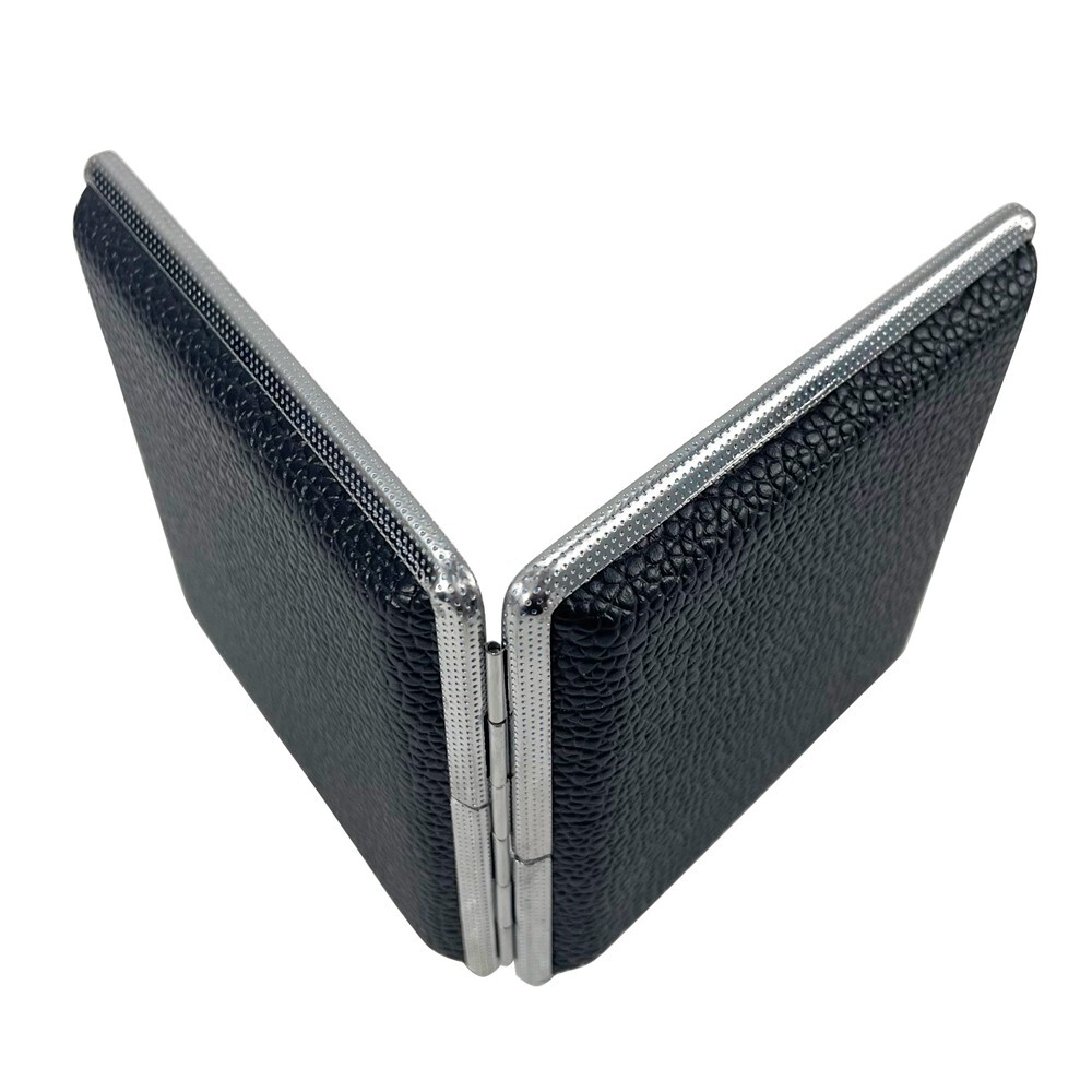 Leather Cigarette Case 20 Sticks Portable Cigarette Box Stainless Steel New