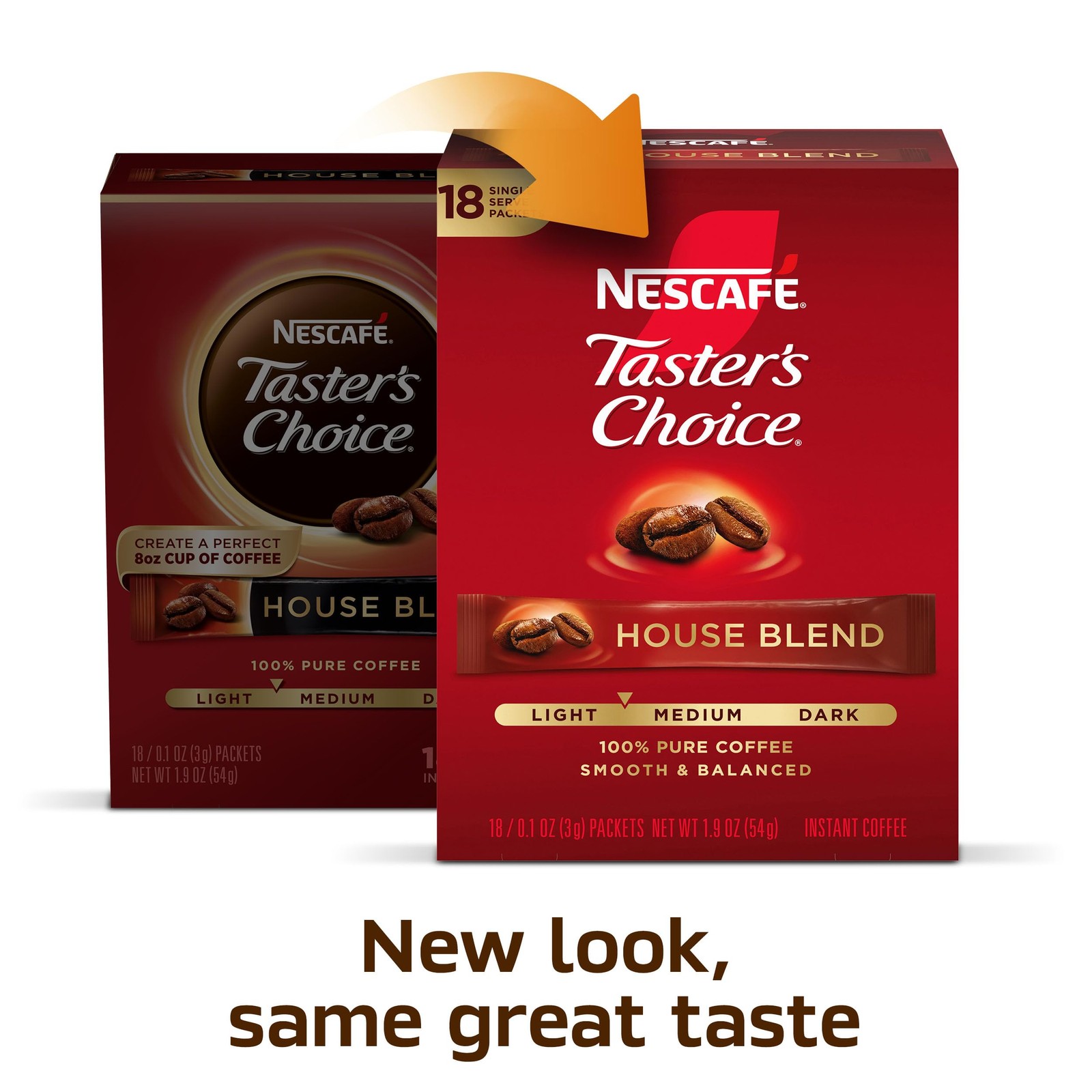 NESCAFÉ Taster’s Choice, Instant Coffee 1.9 Ounce (Pack of 8), House Blend