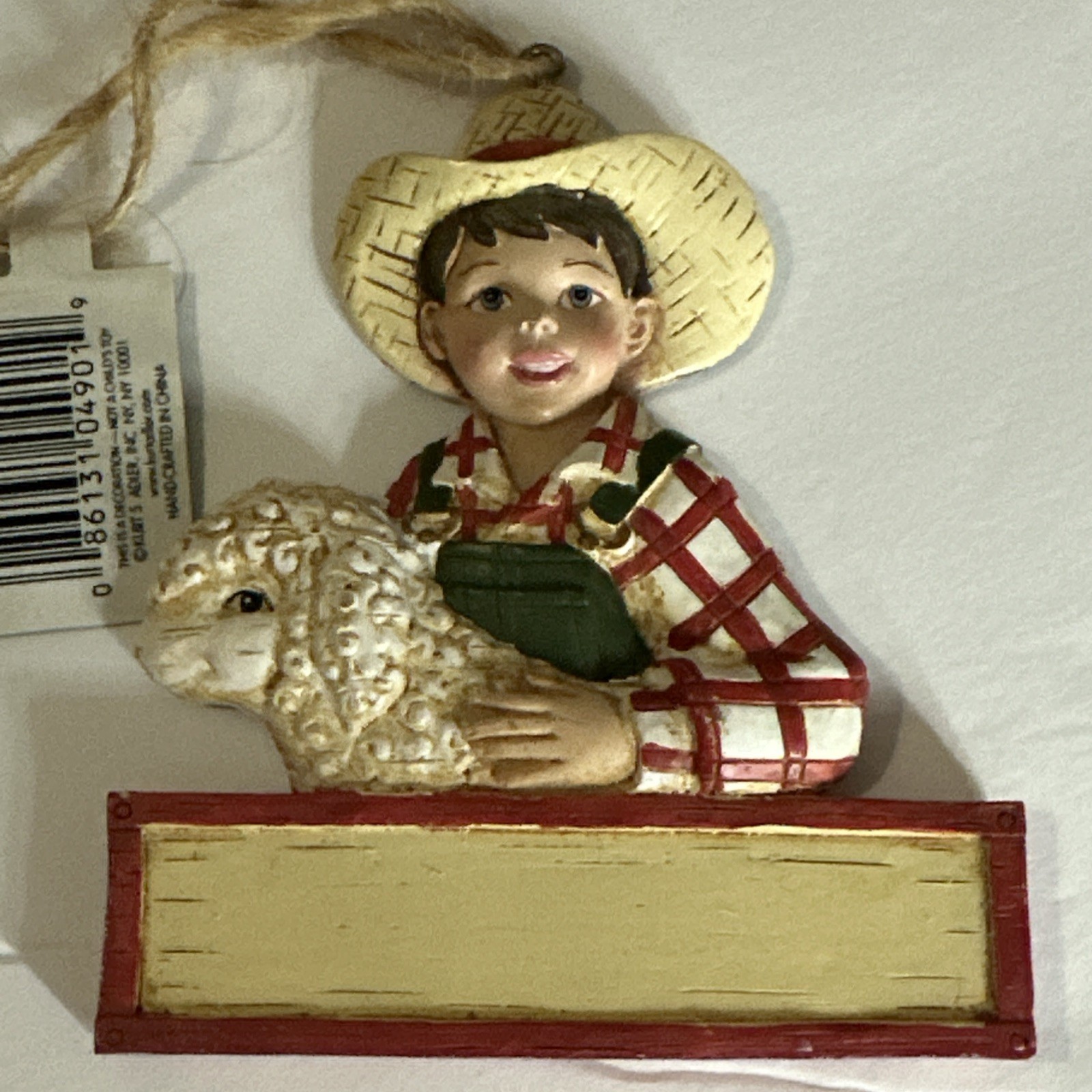 Kurt S. Adler 4-H Farm Animals Boy Holding Sheep Christmas Ornament Gift