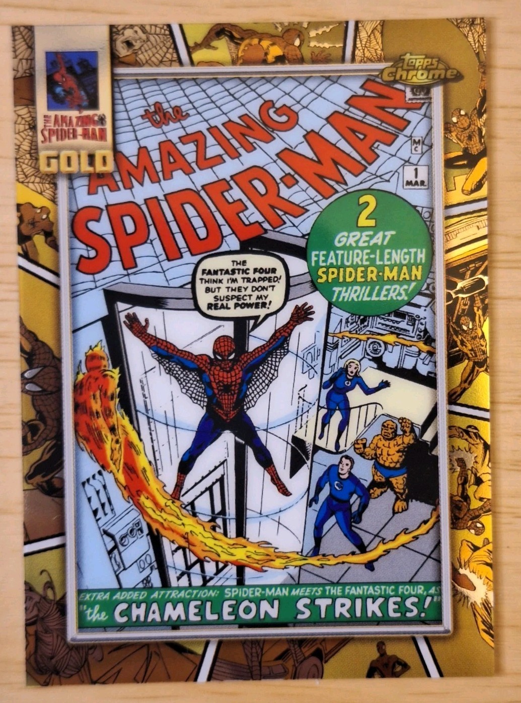 2024 Topps Chrome Marvel Spider-Man Gold Short Print Insert SG-4