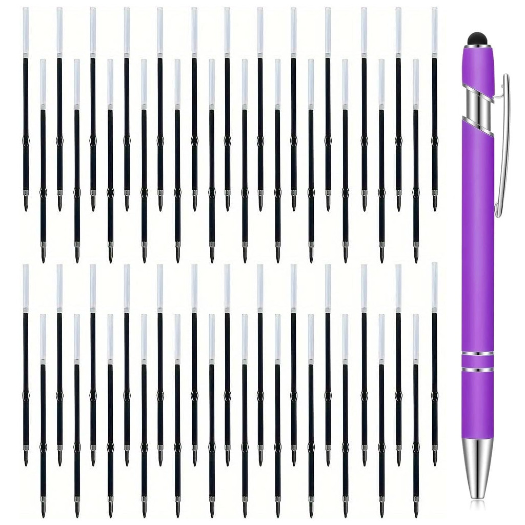 3.85” Plastic Ballpoint Pen Refills for Click Pens Black Ink Medium Tip Lot