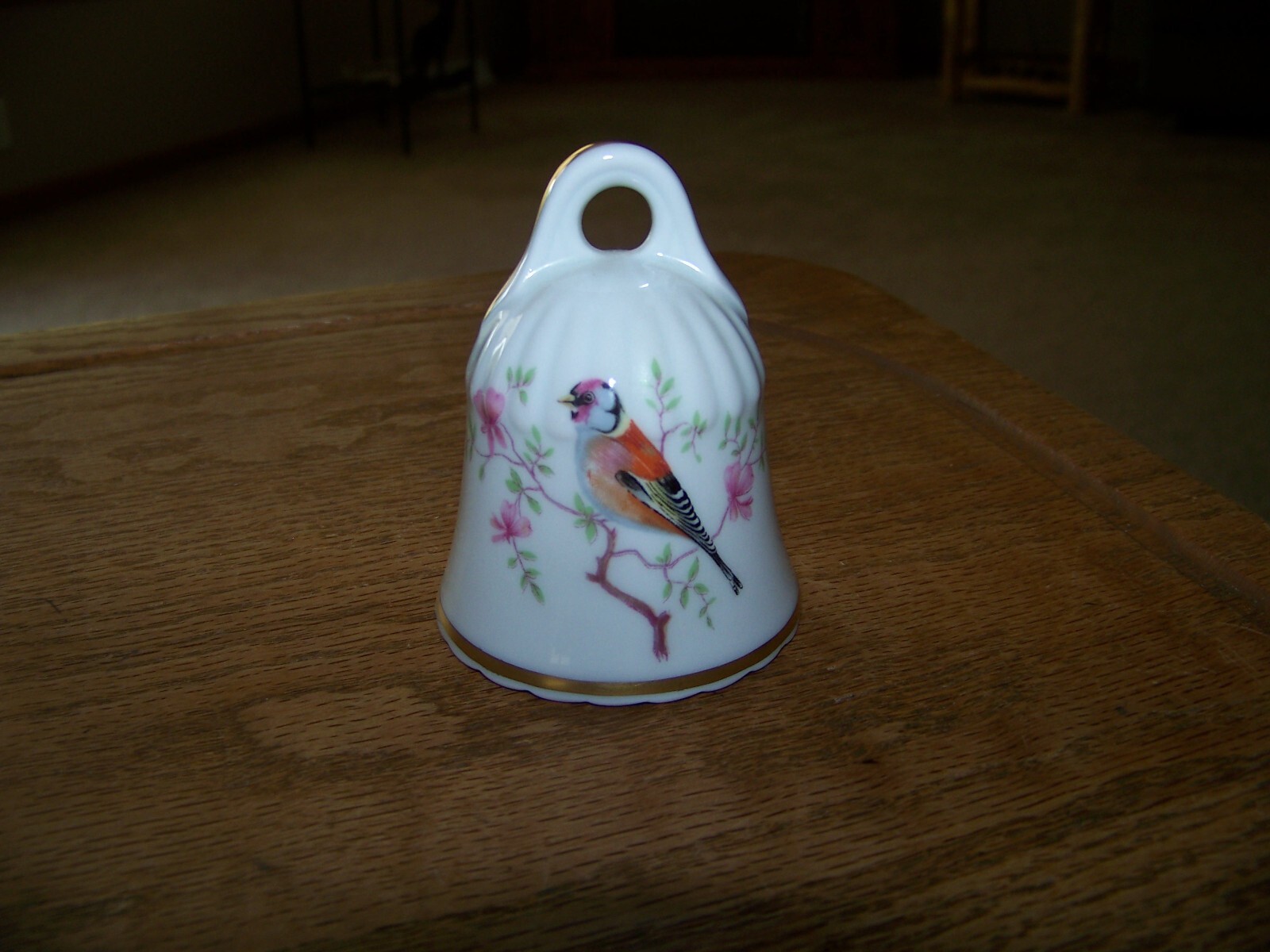 Limoges Bell Made in France Porcelain Bird with Flowers 3′ Beautiful w/no flaws!