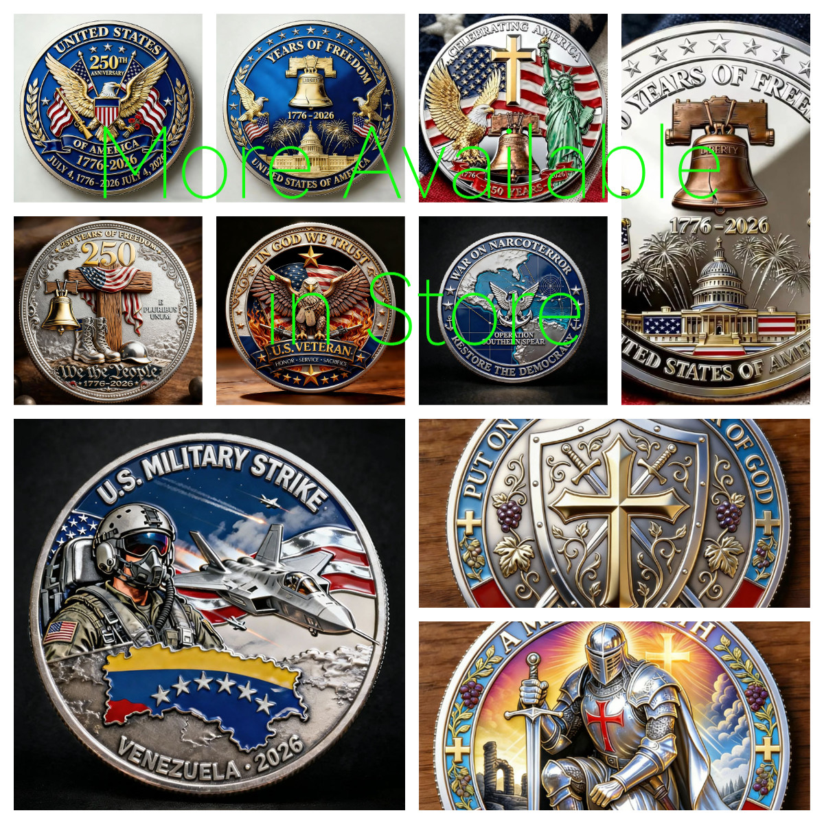 America 250 Challenge Coin 1776-2026 Patriotic Collectible Semiquincentennial