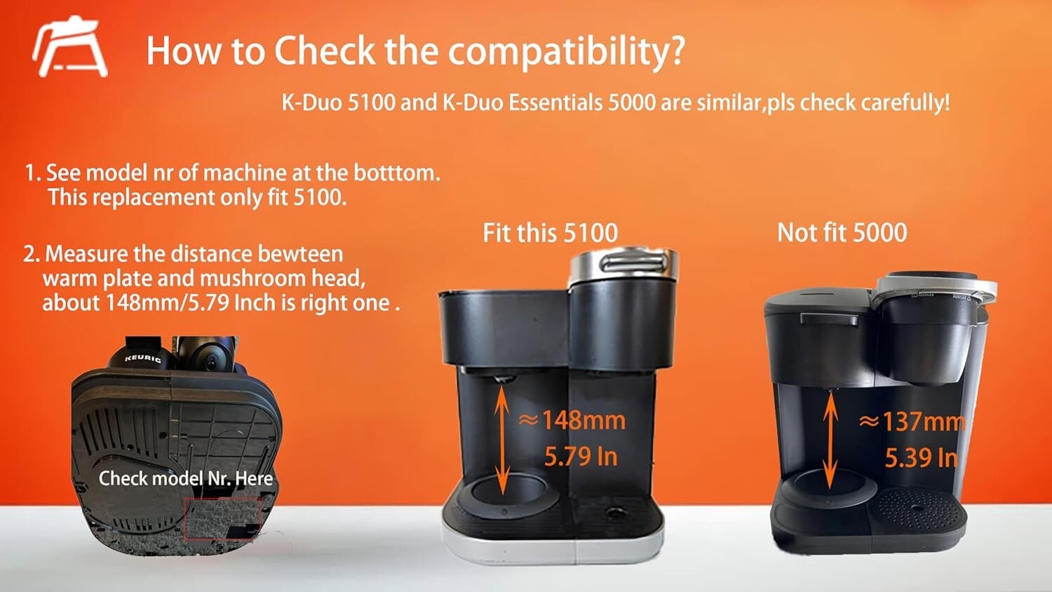 Replacement for KEURIG K-DUO Single Serve 12 Cups Coffee Carafe 5100