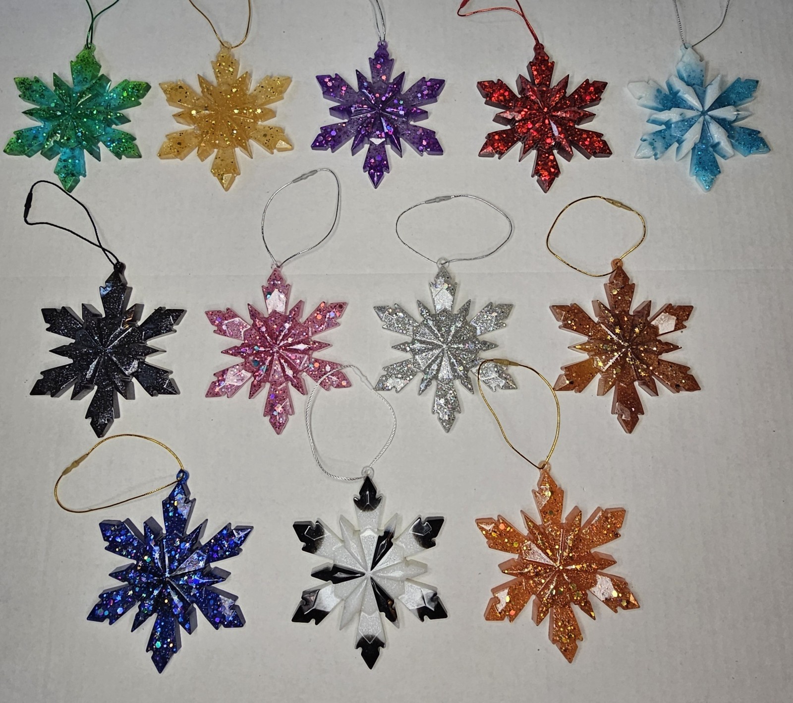 Taylor Swift Inspired Snowflake Ornaments! Set of 12! 1 for every album! Set #1