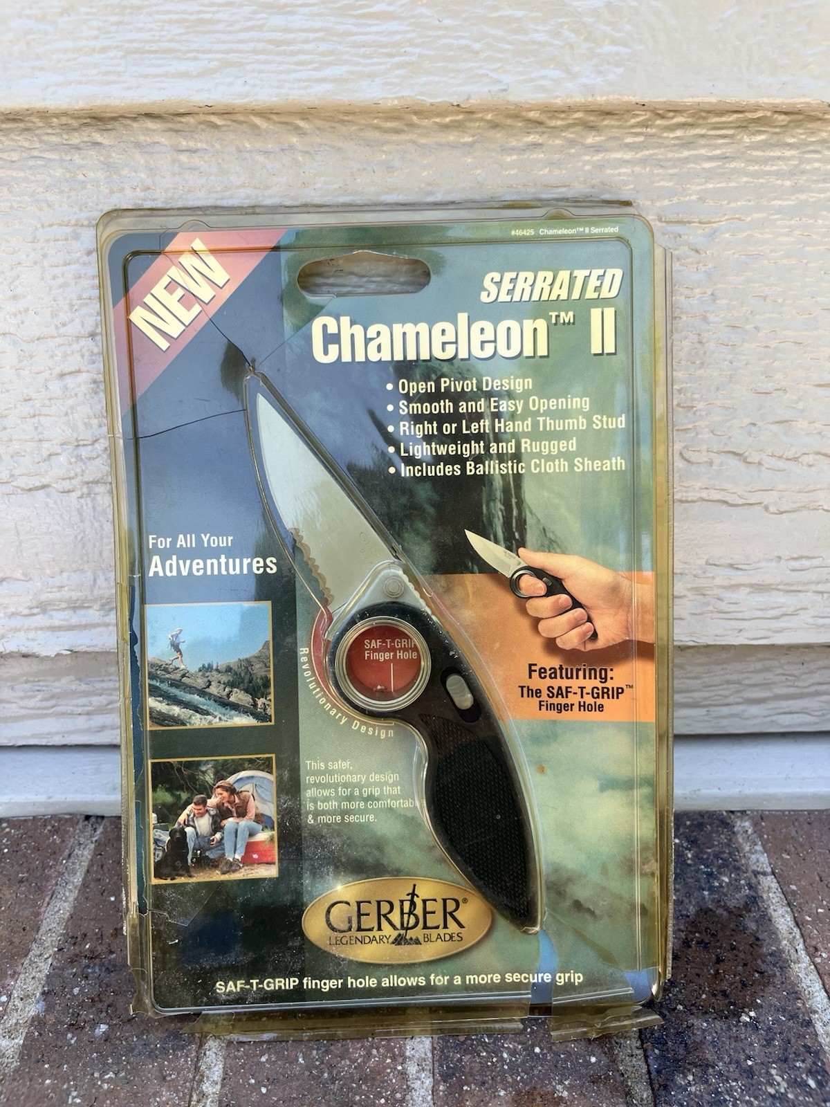 GERBER CHAMELEON II KNIFE MADE IN USA COMBINATION EDGE FINGER HOLE