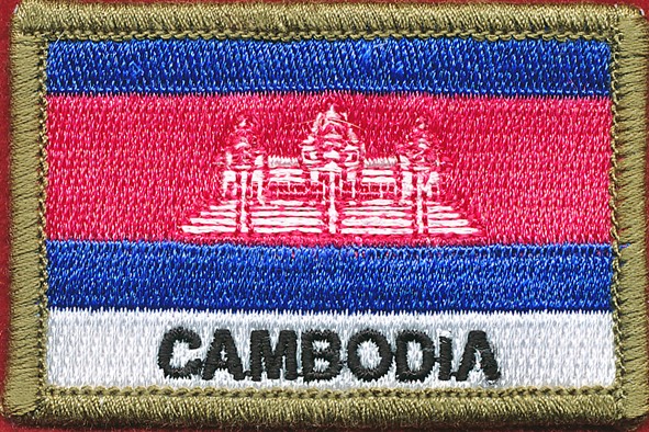 Cambodia Flag – Polyster Militaria Patch Patches