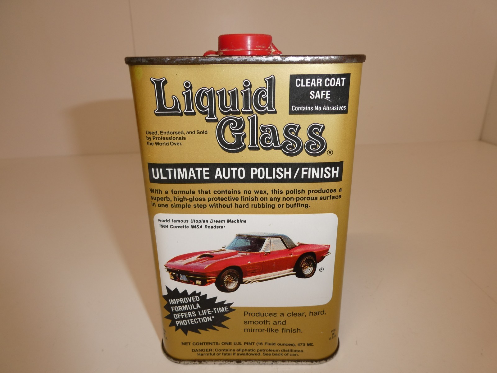 1993 Liquid Glass Ultimate Auto Polish/Finish EMPTY 1964 Corvette Advertising