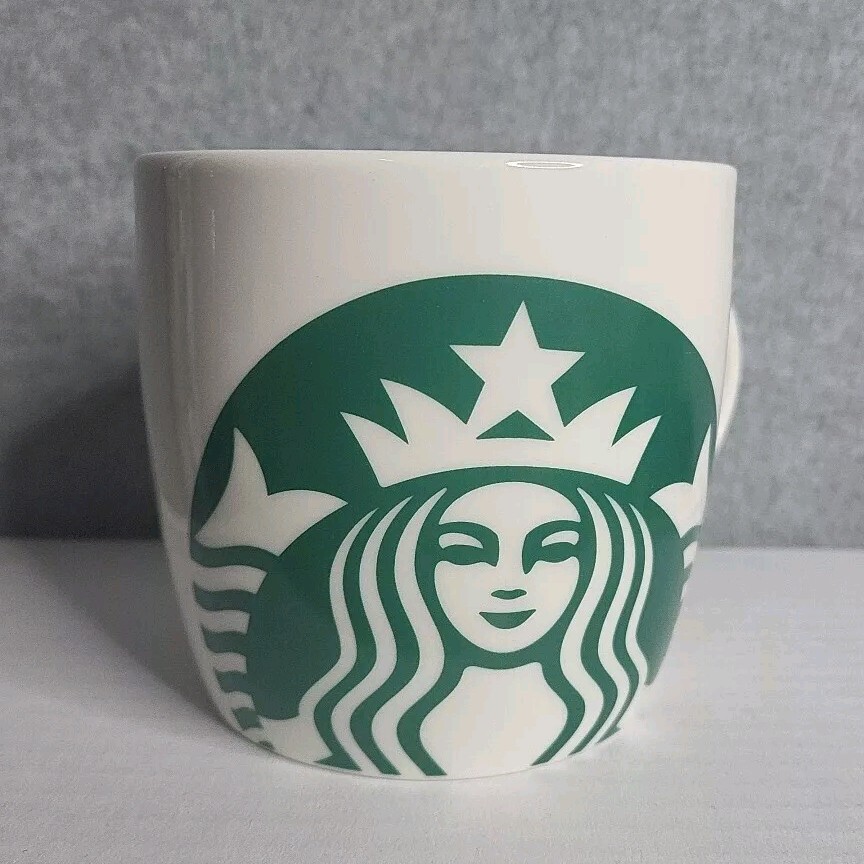 Starbucks Siren Mermaid Logo Mug 14oz Black Green White Barrel Cup 2017
