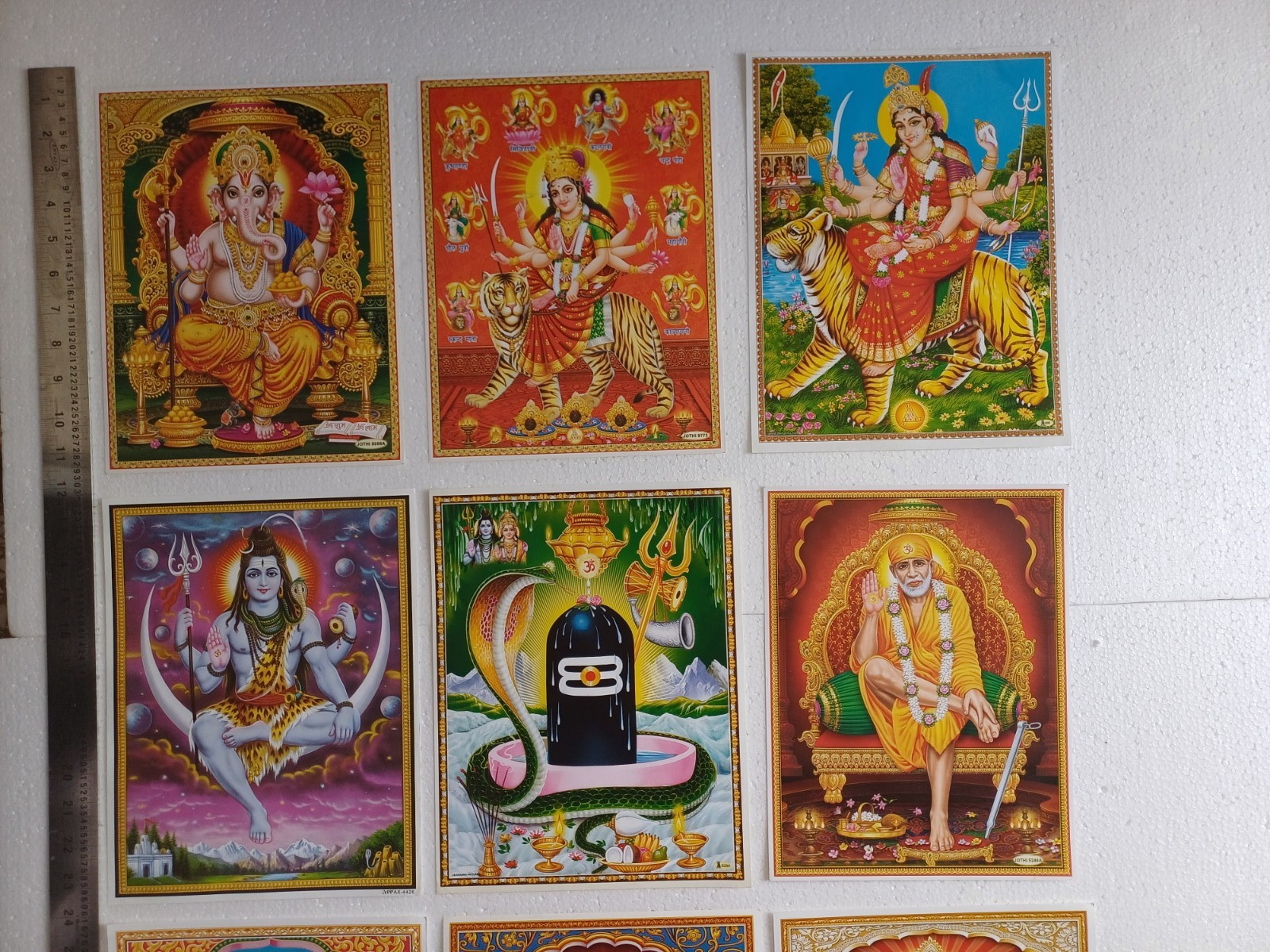 38 Hindu Posters Size 8.5×11 ~Shiva Durga Kali Krishna Rama Hanumana Shri Yantra