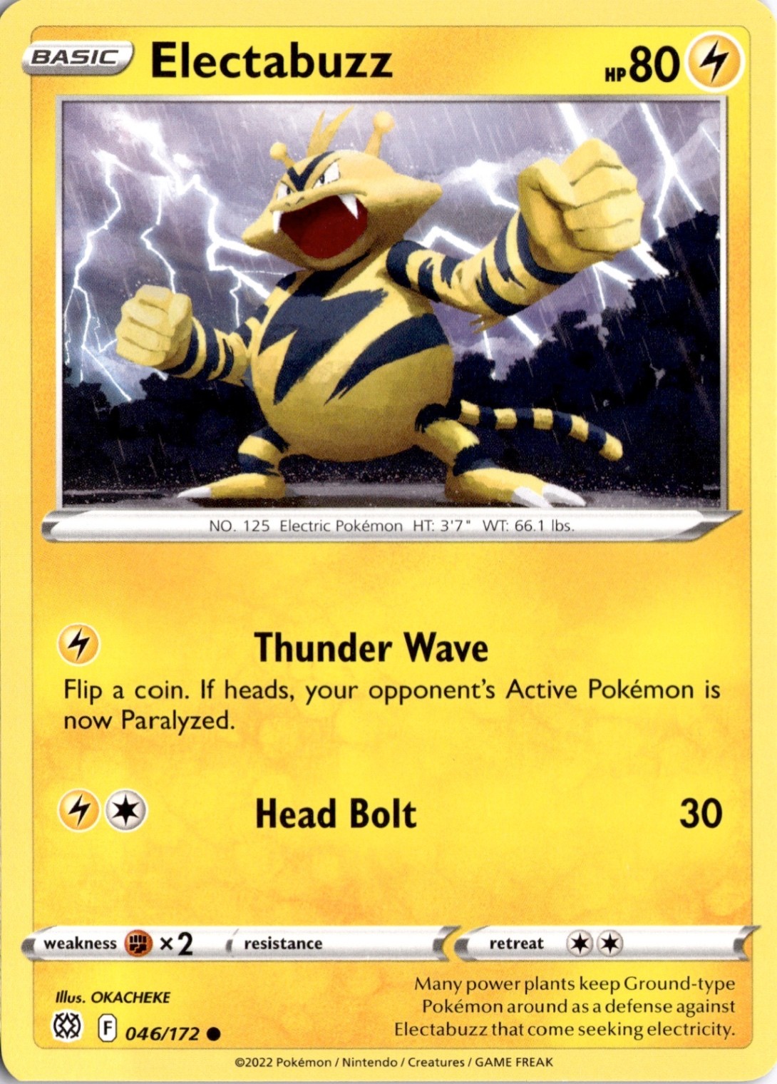 Electabuzz 046/172 SWSH09: Brilliant Stars Pokémon Card TCG