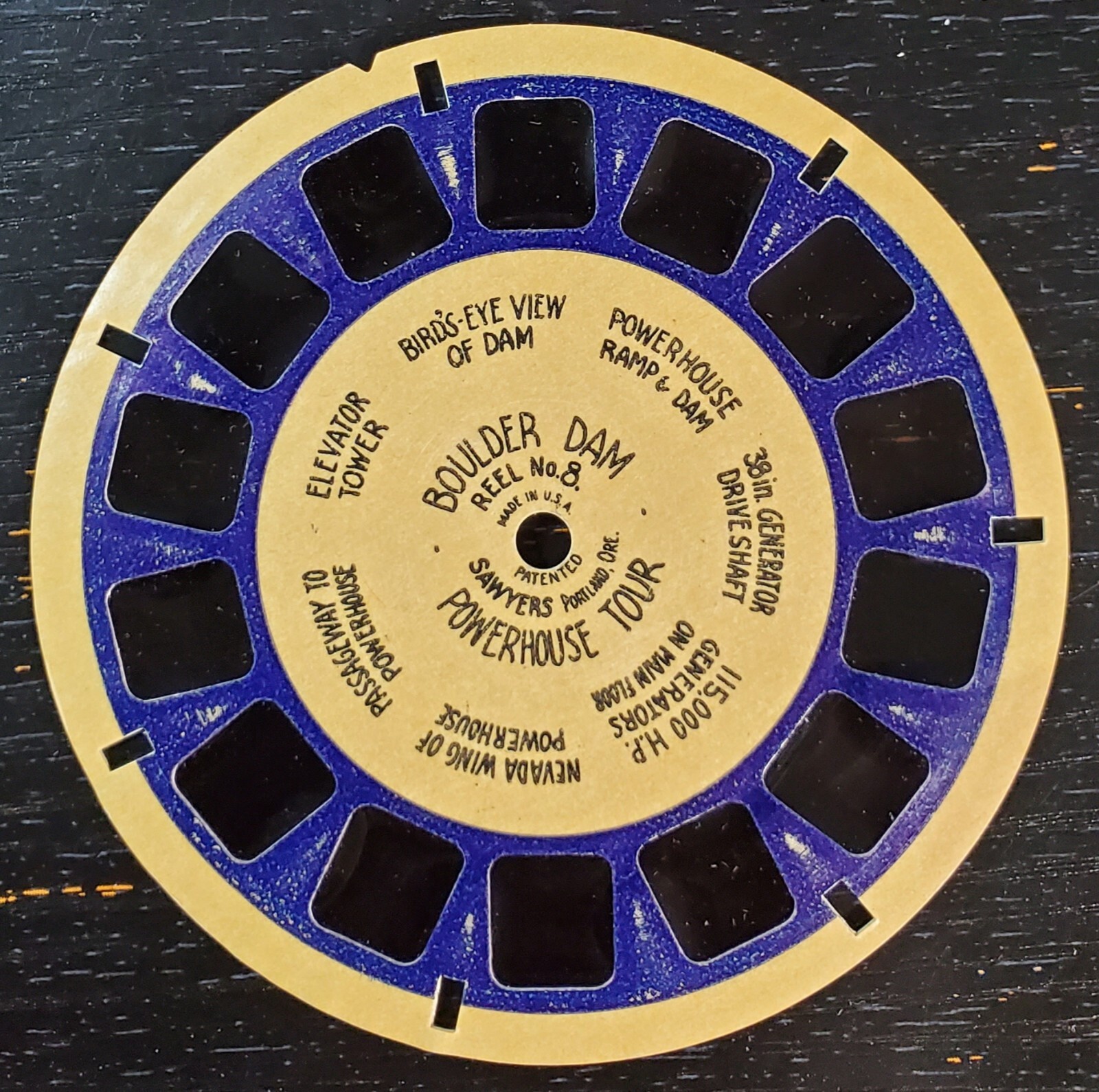 Boulder Dam Powerhouse Tour 1939 Blue Back / Ring Sawyers 3D View-Master Reel #8