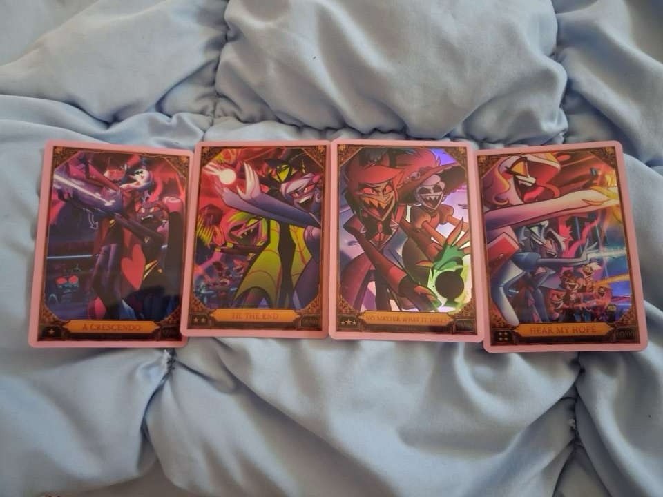 Hazbin Hotel Trading Cards Hear My Hope 4 Card Optichrome Set 2nd edition