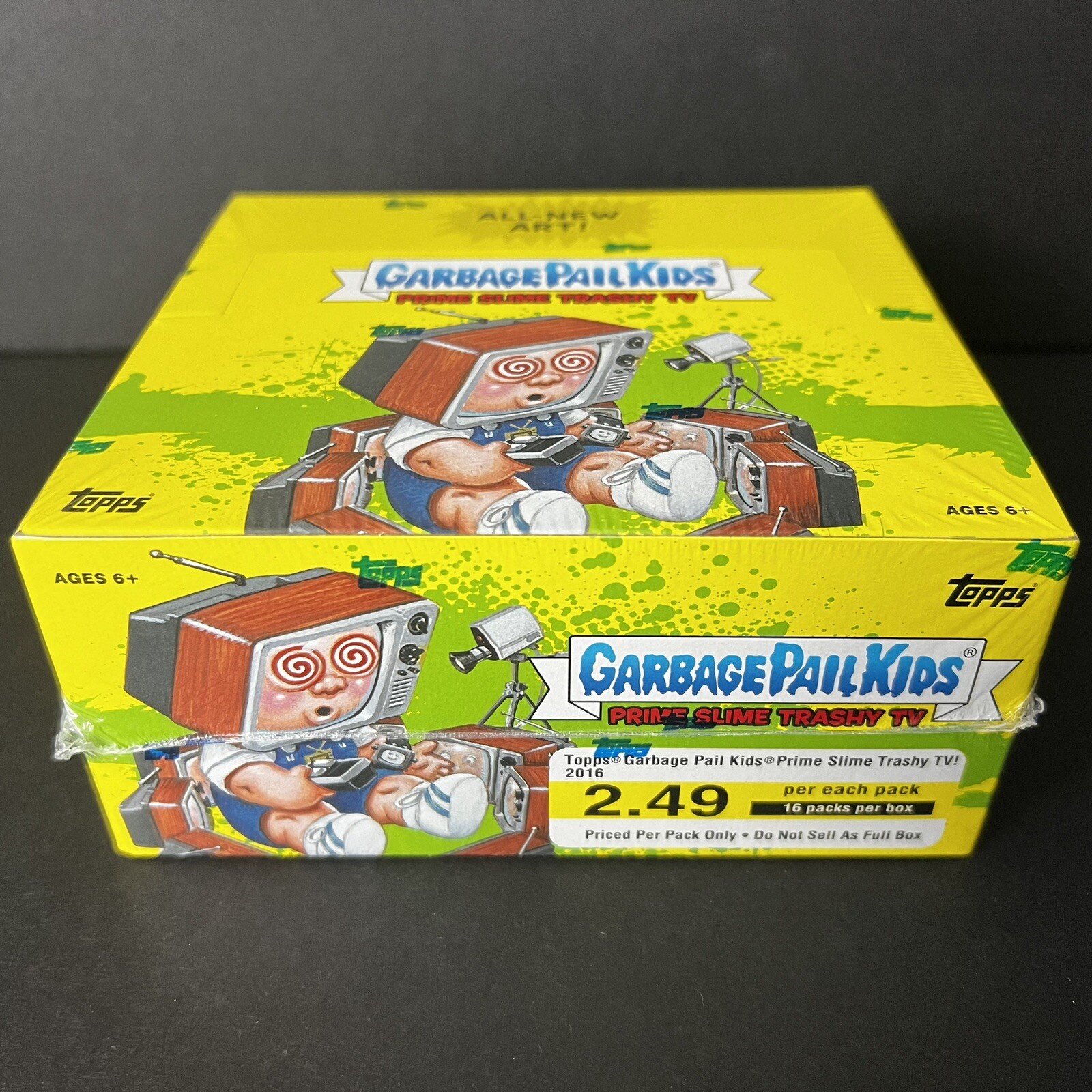 2016 GARBAGE PAIL KIDS PRIME SLIME TRASHY TV SEALED 16 PACK BOX RARE TARGET 2.49