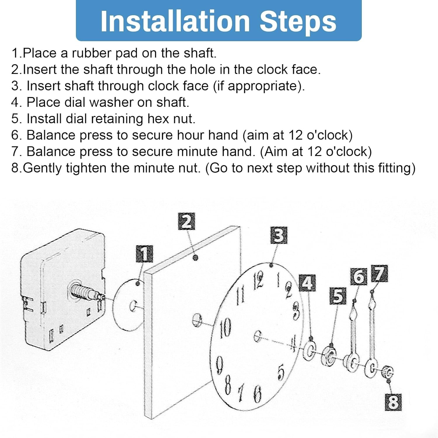 Durable Quartz Clock Movement Replacement Set – Easy Installation Included
