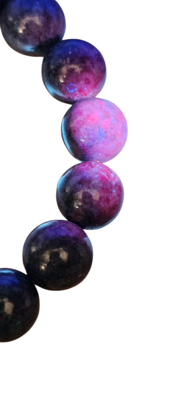 Blue Ruby Sapphire UV Reactive Crystal Bracelet 12mm Unisex Bracelet