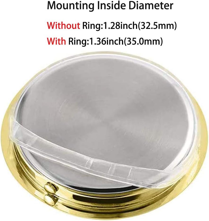 Mini Clock Insert 1-1/2 Inch (37 mm) Round Quartz Movement Miniature Clock White
