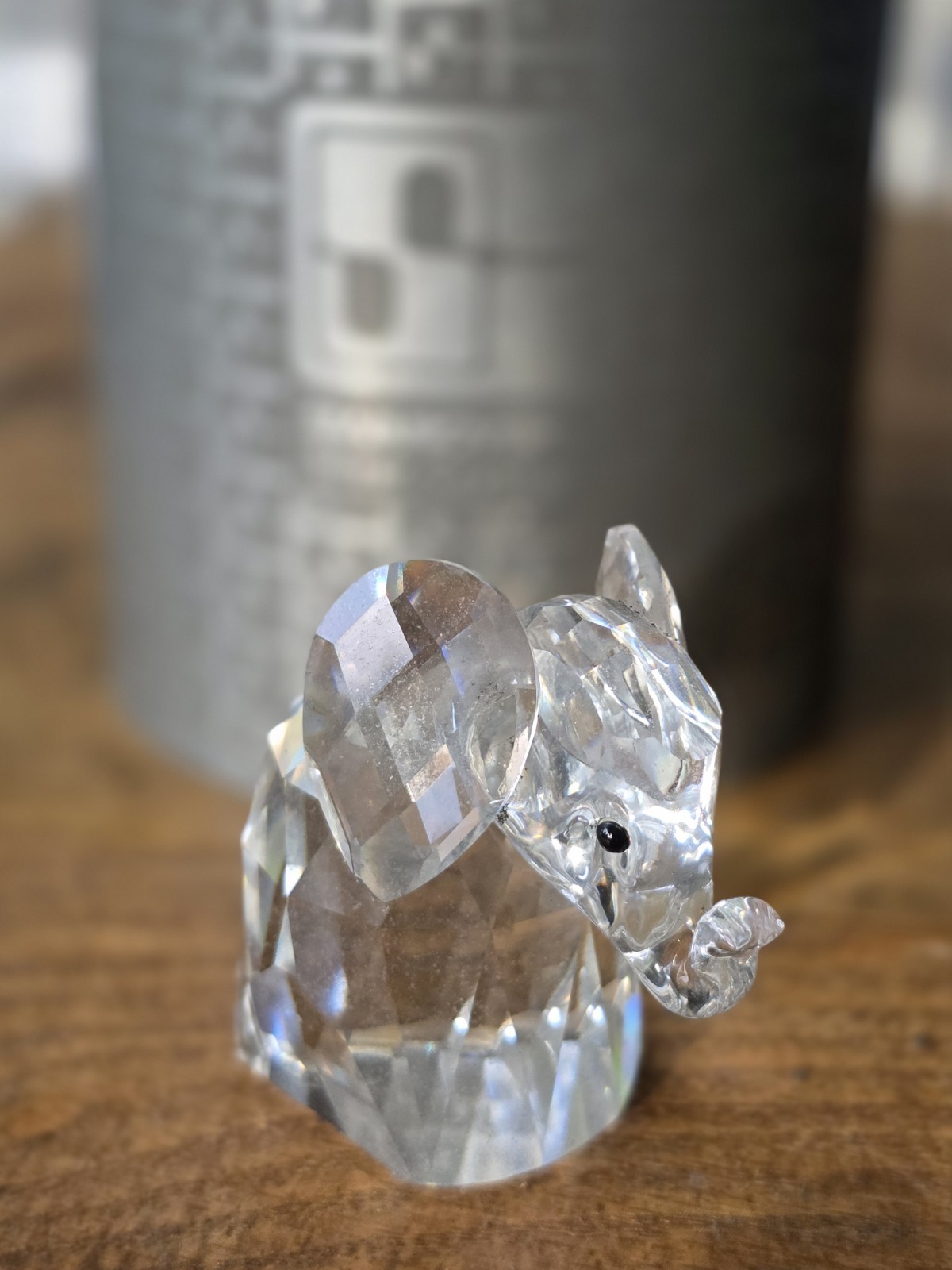1989 RETIRED Swarovski Silver Crystal Small Elephant (In Box)