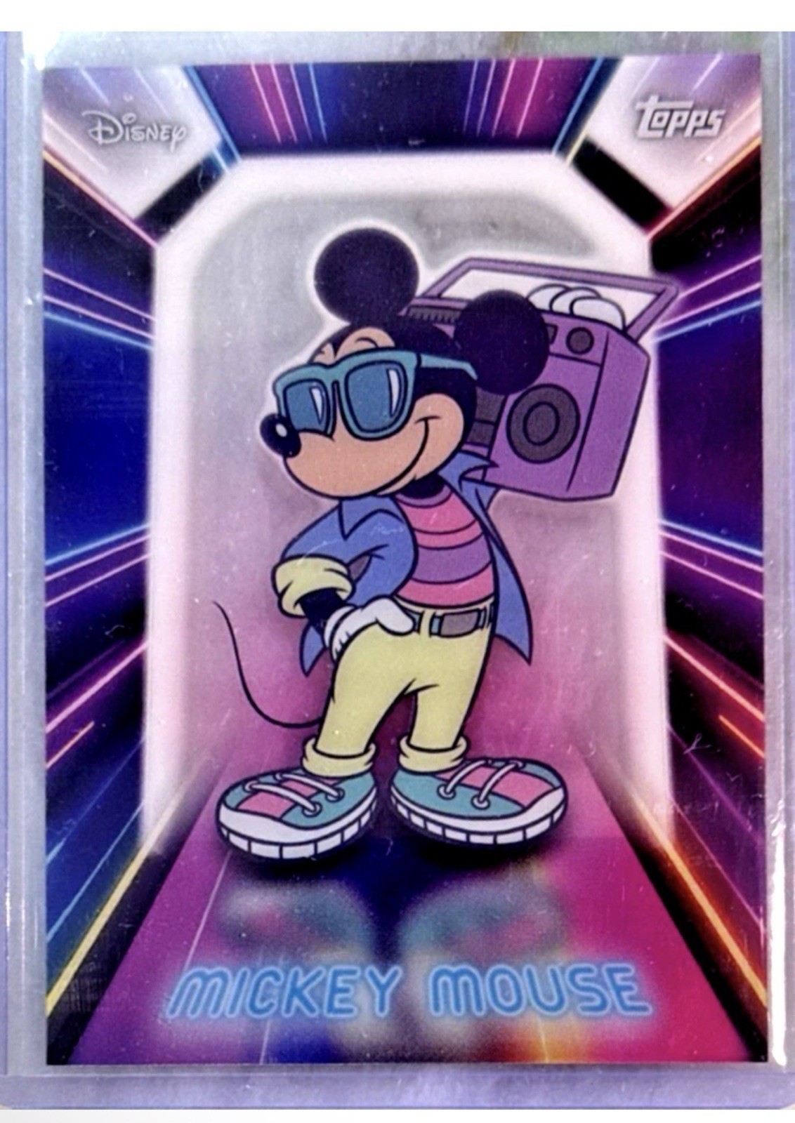 Topps Disney 2026 Neon Mickey Mouse Illuminated Neon Lights Card NPL-14 Acetate